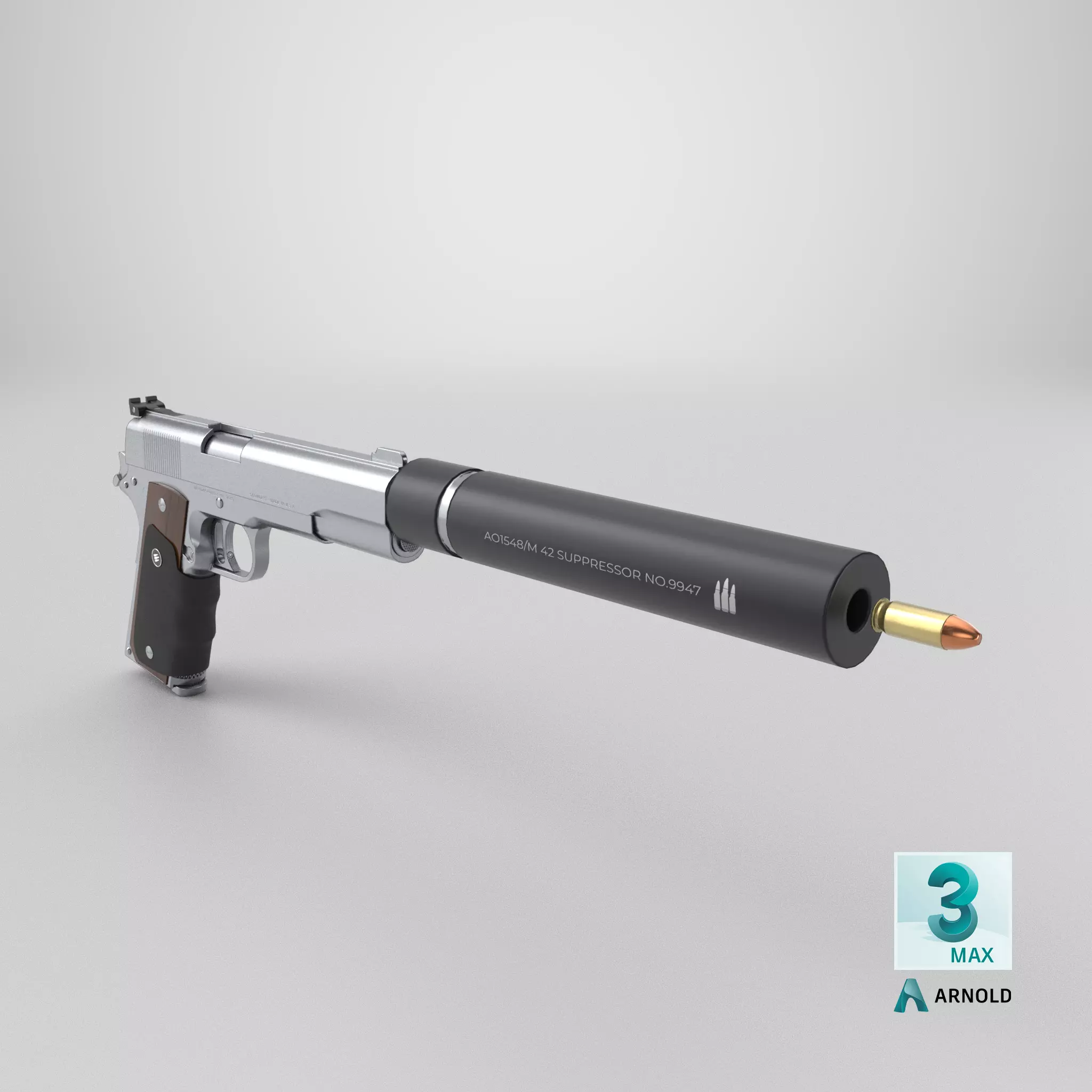 AMT Hardballer Low-poly 3D model_38
