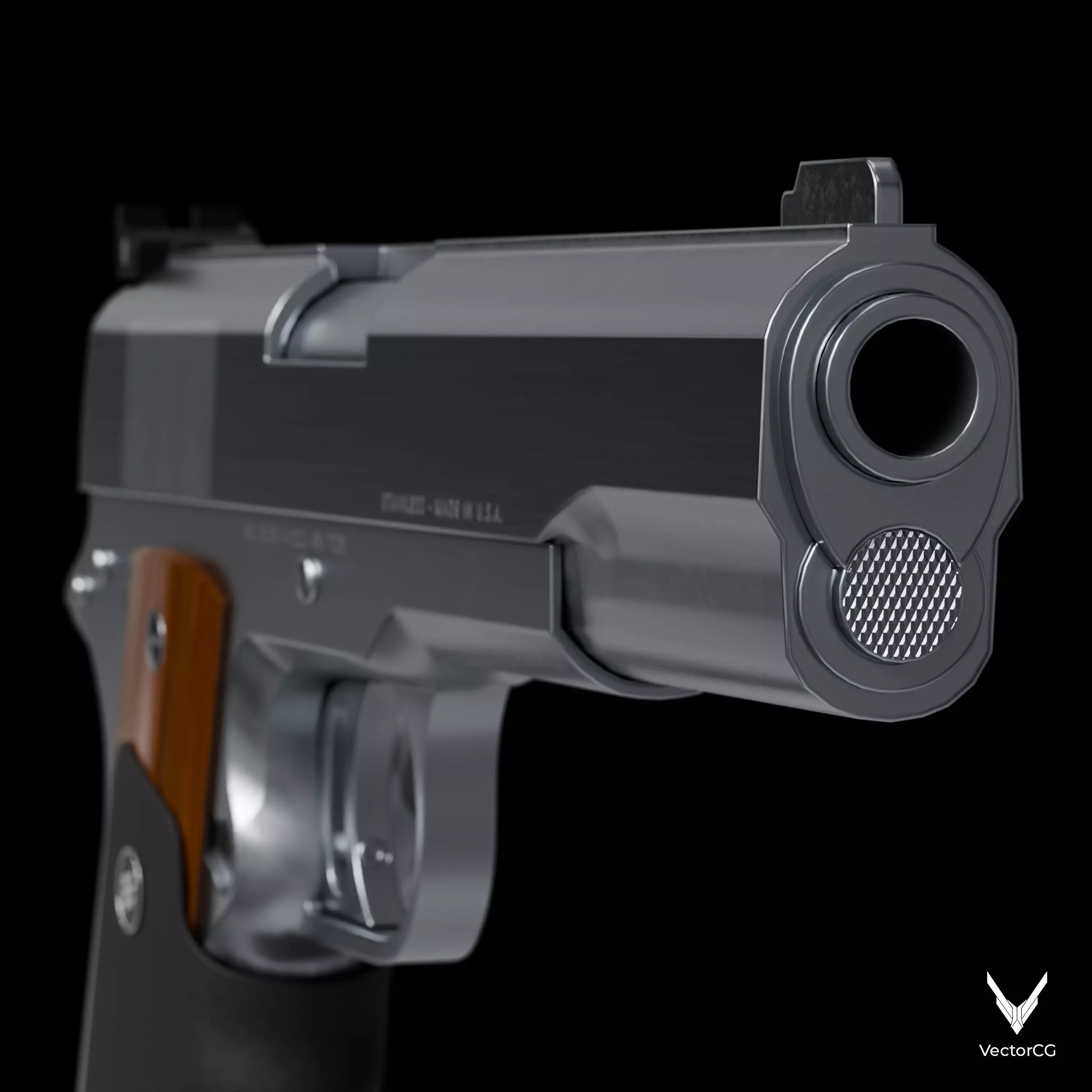 AMT Hardballer Low-poly 3D model_11