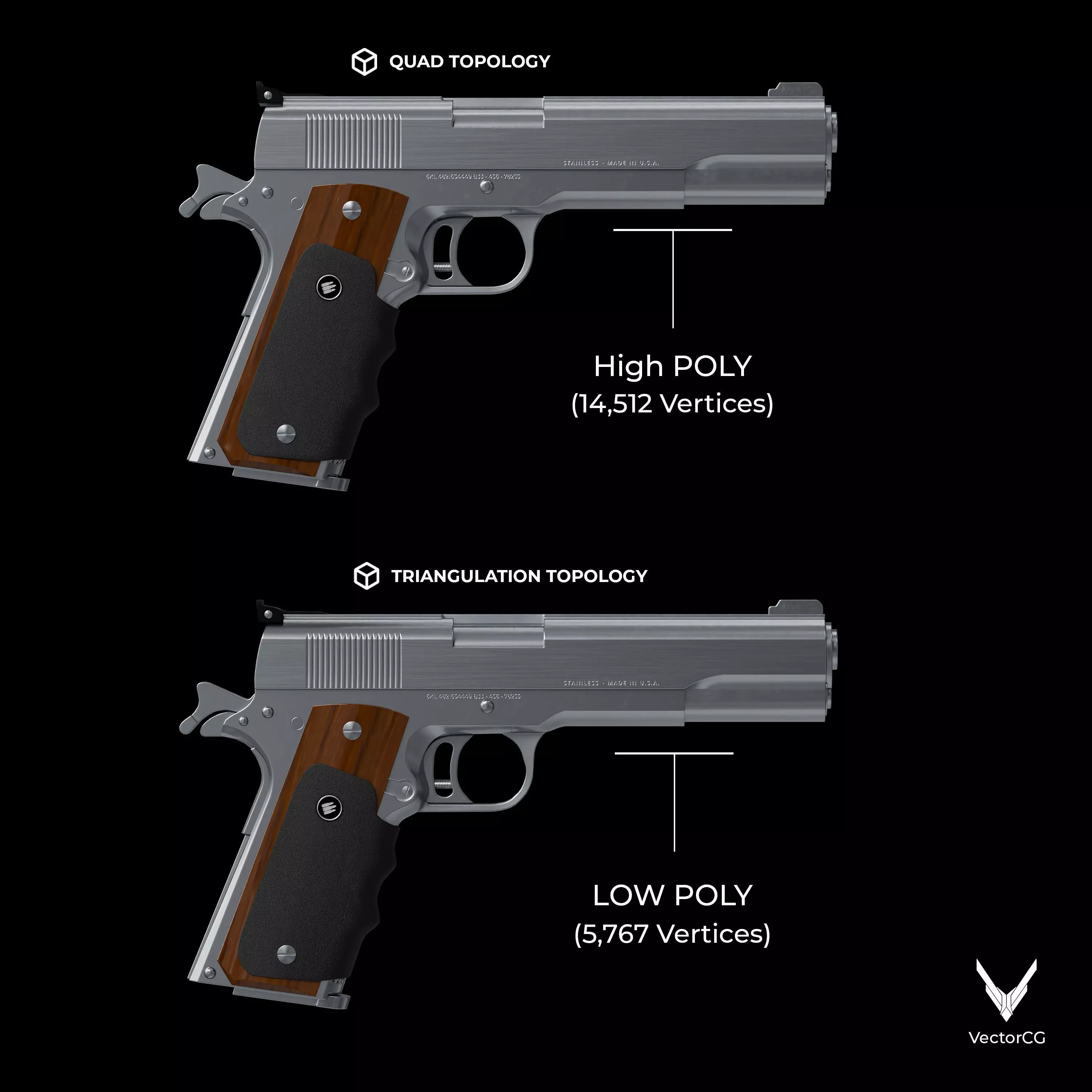 AMT Hardballer Low-poly 3D model_10