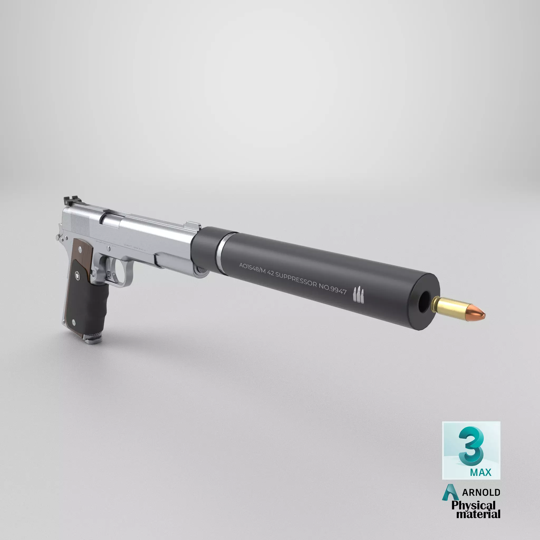 AMT Hardballer Low-poly 3D model_36