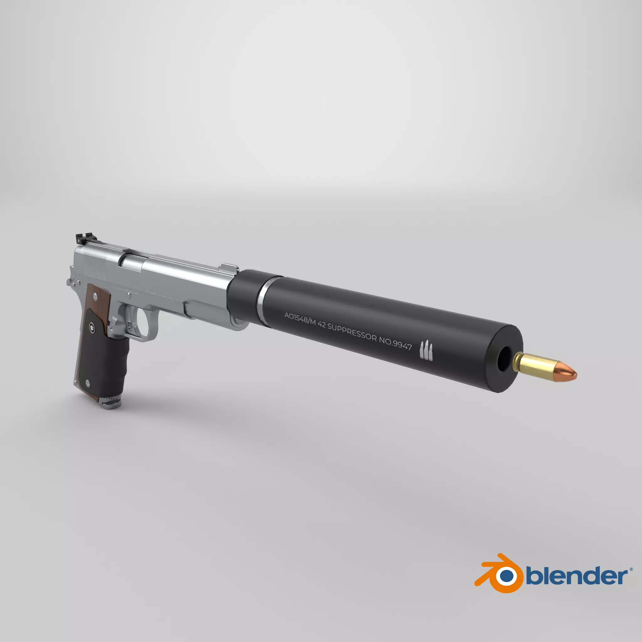 AMT Hardballer Low-poly 3D model_33