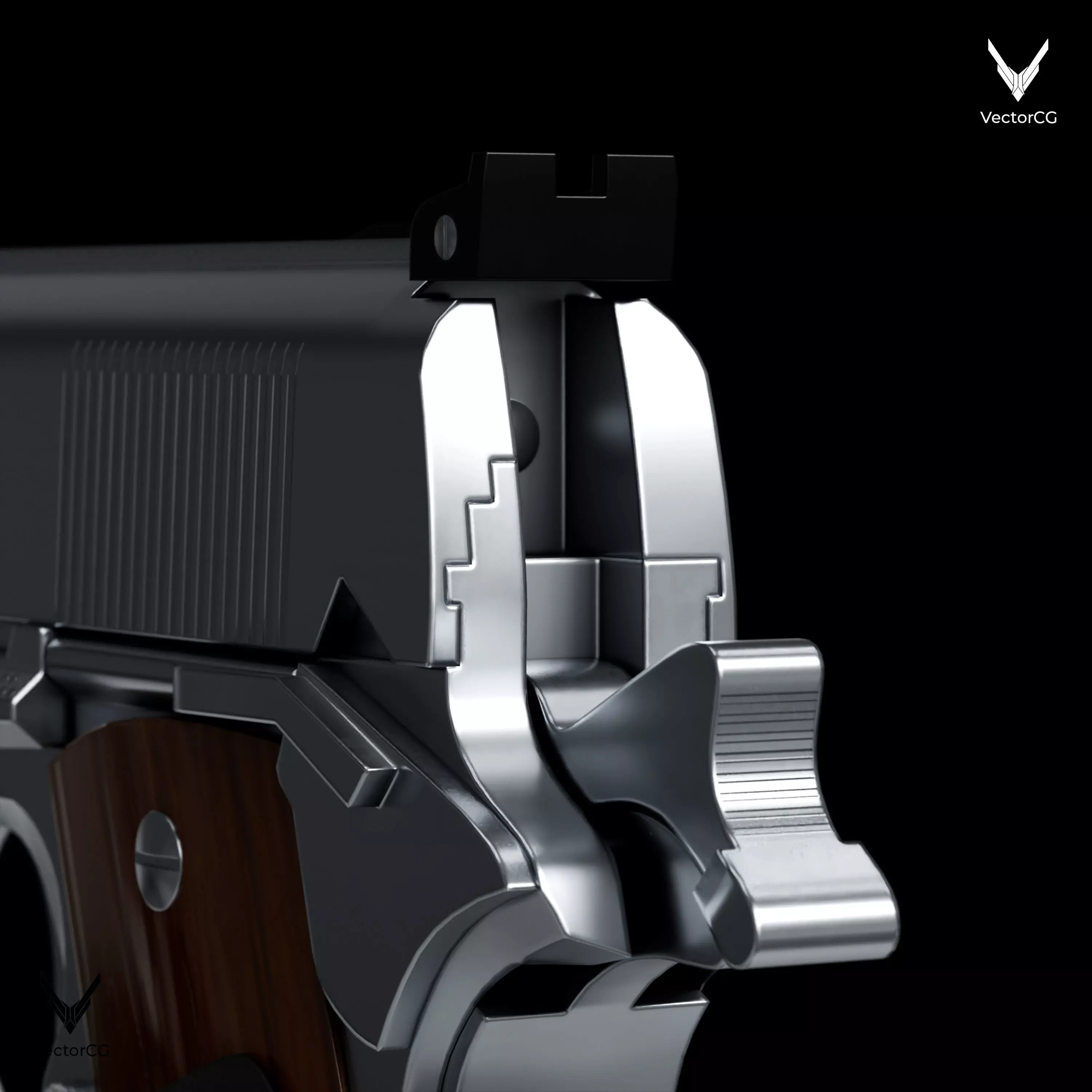 AMT Hardballer Low-poly 3D model_13