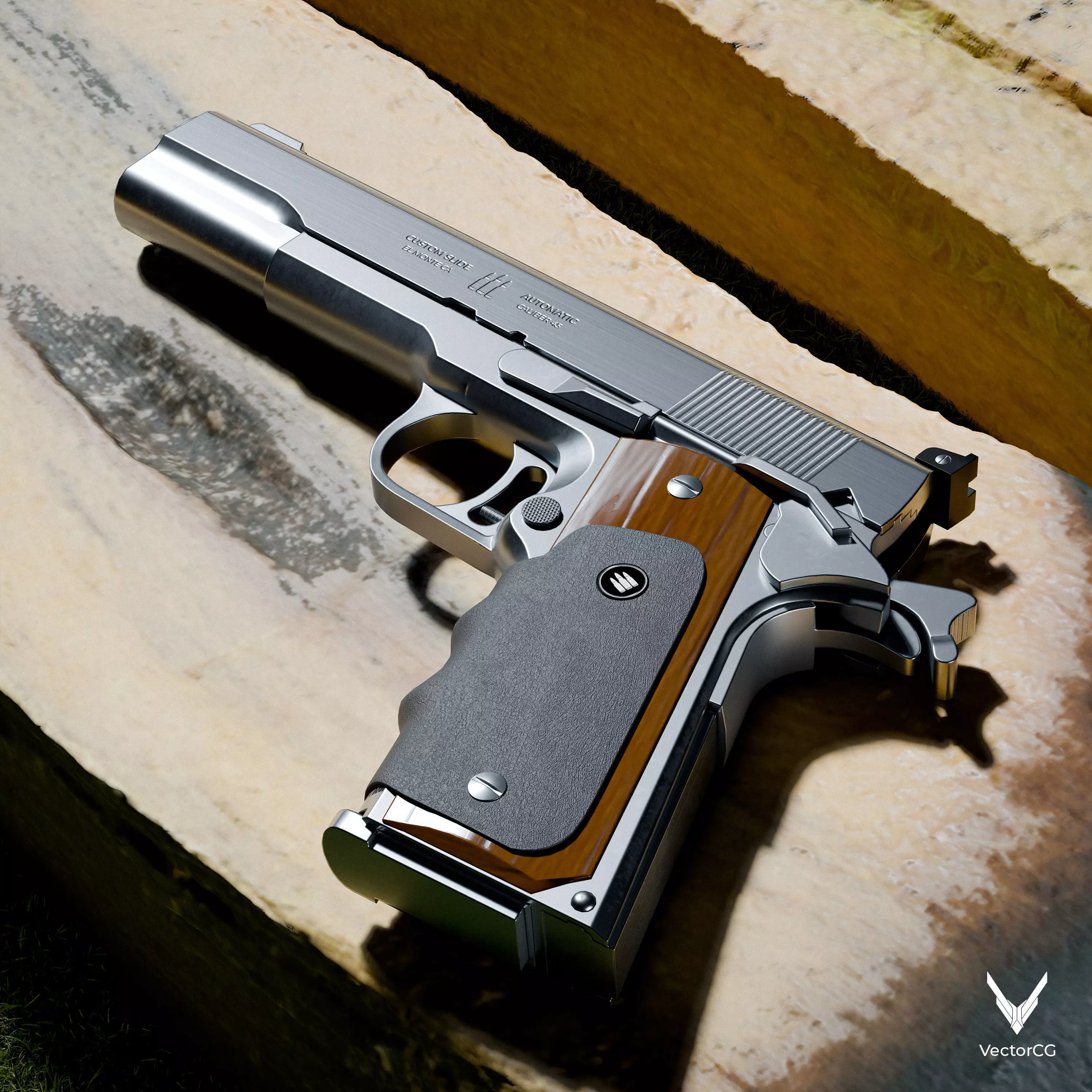 AMT Hardballer Low-poly 3D model_4