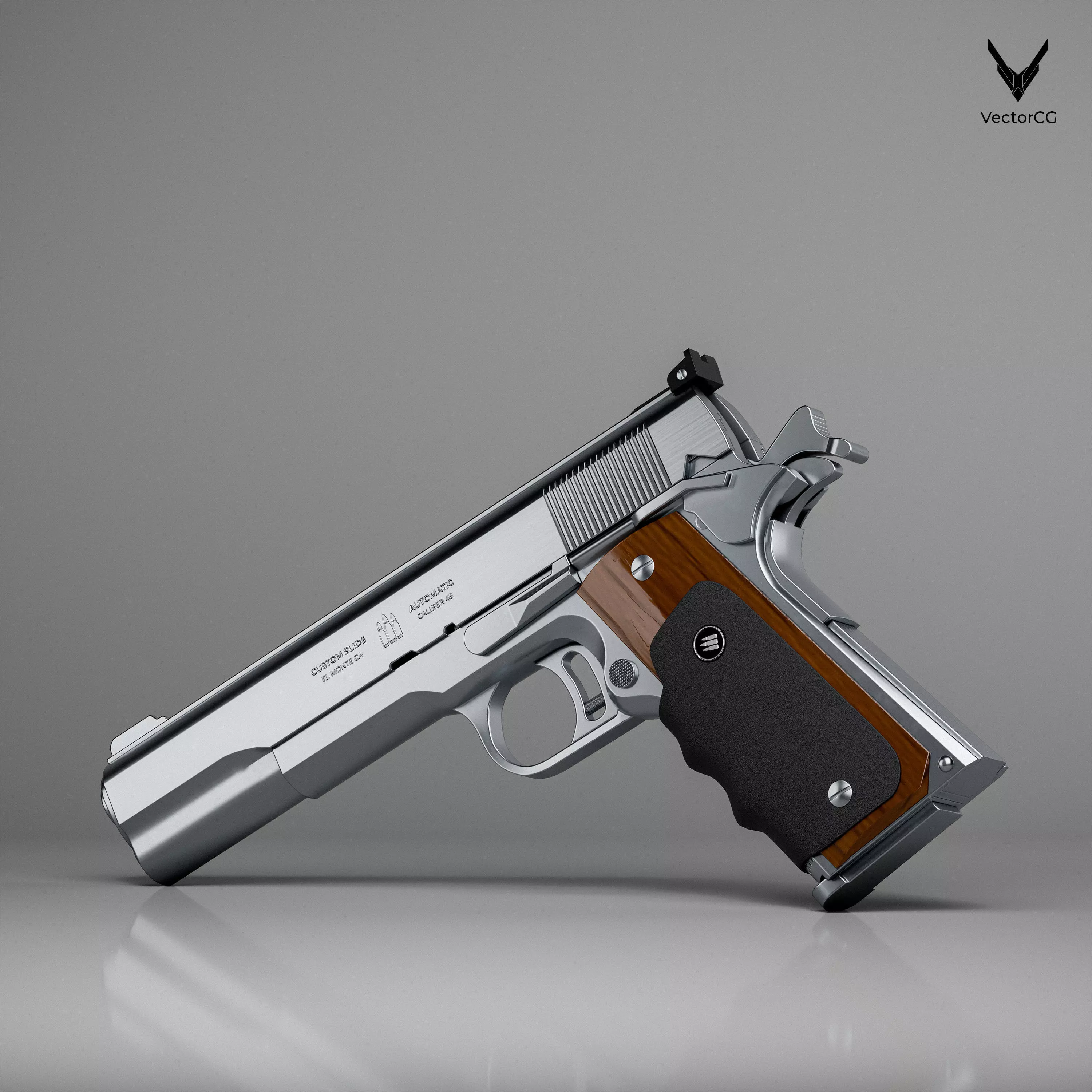 AMT Hardballer Low-poly 3D model_2