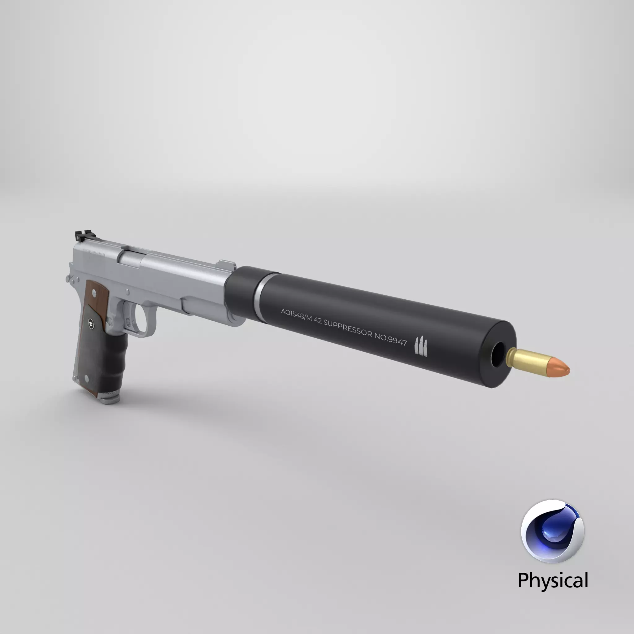 AMT Hardballer Low-poly 3D model_35