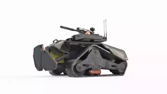Future sci-fi style unmanned tank