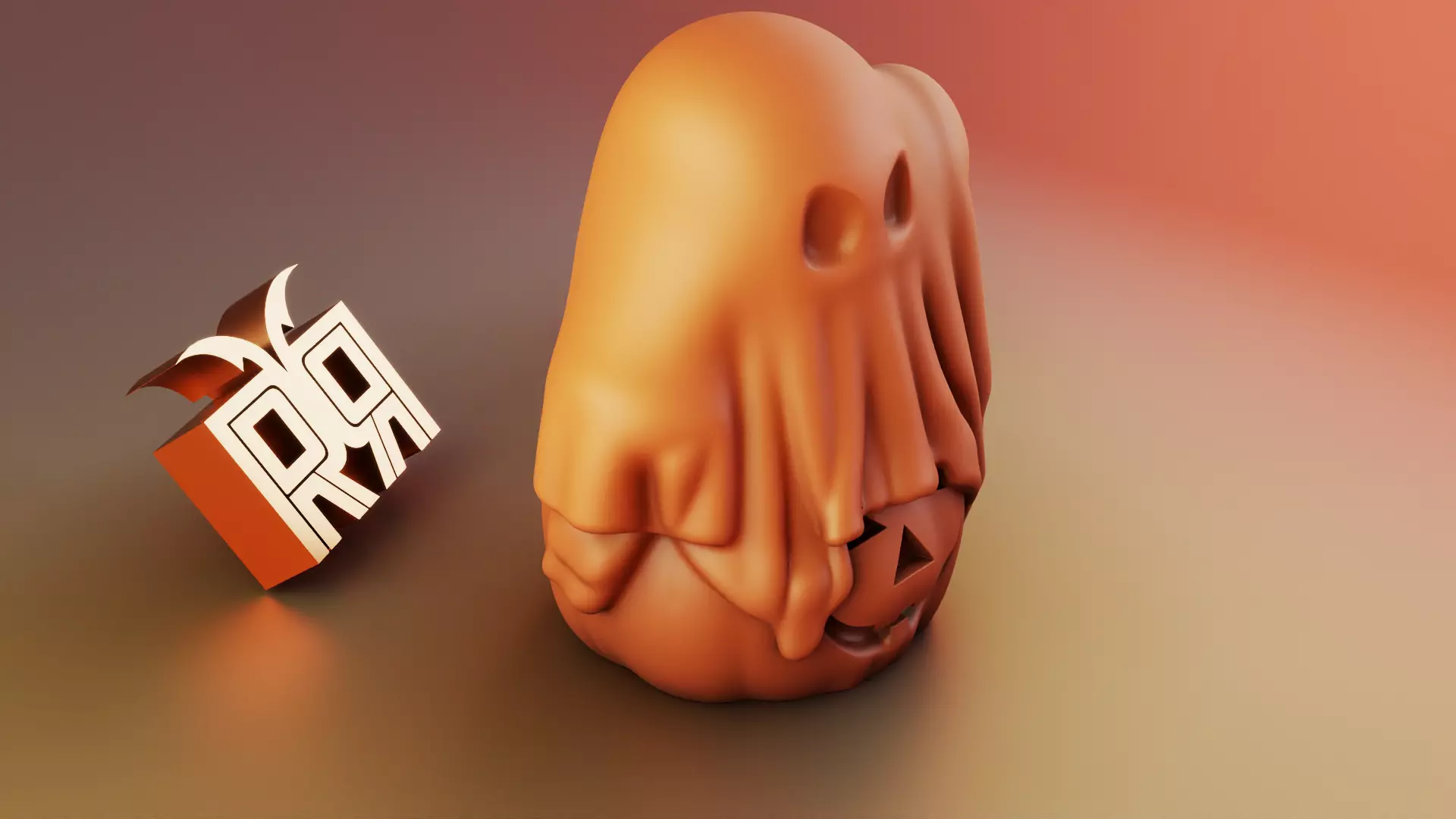 Halloween Ghost candle 3D print model_9