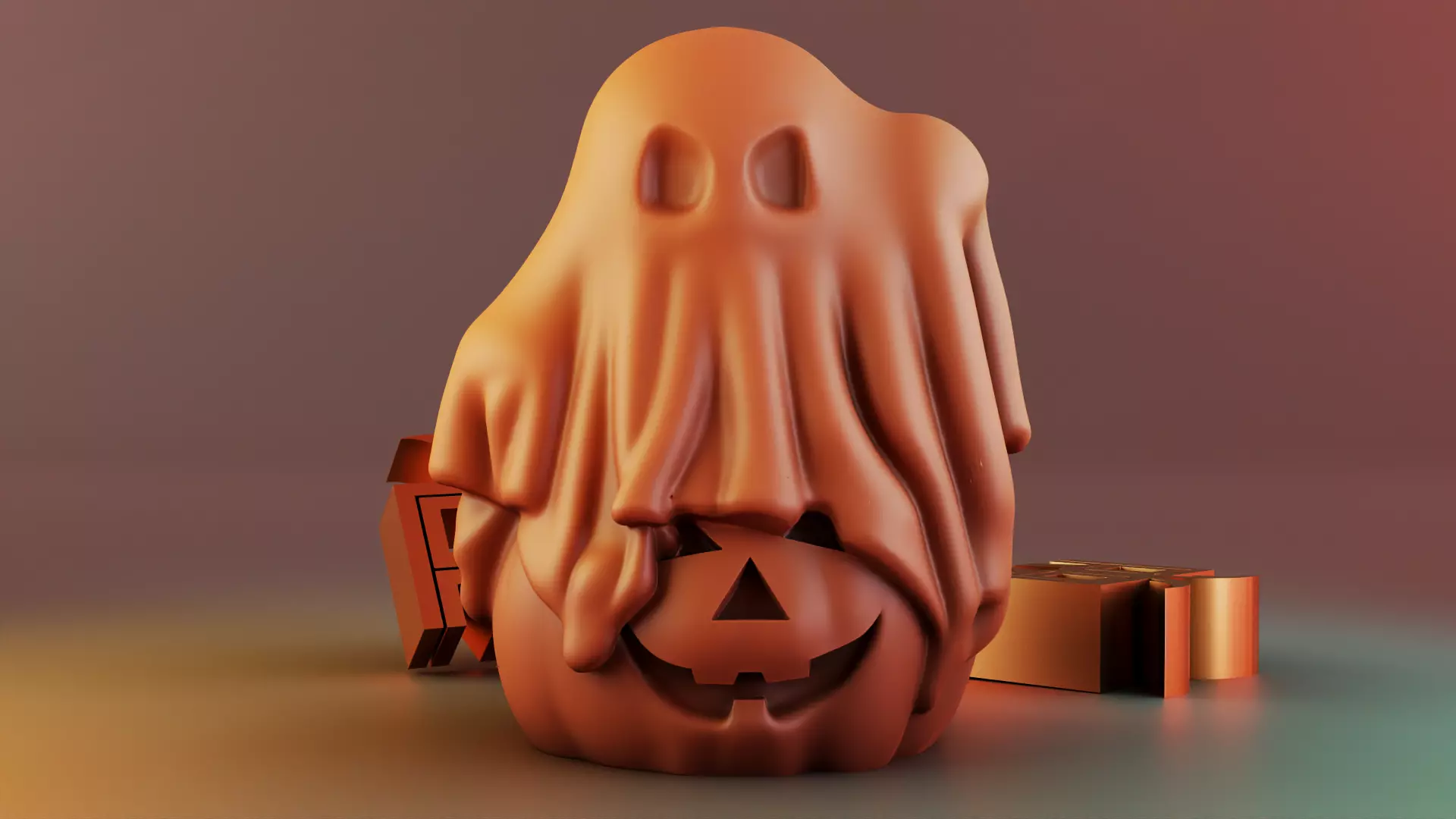 Halloween Ghost candle 3D print model_0