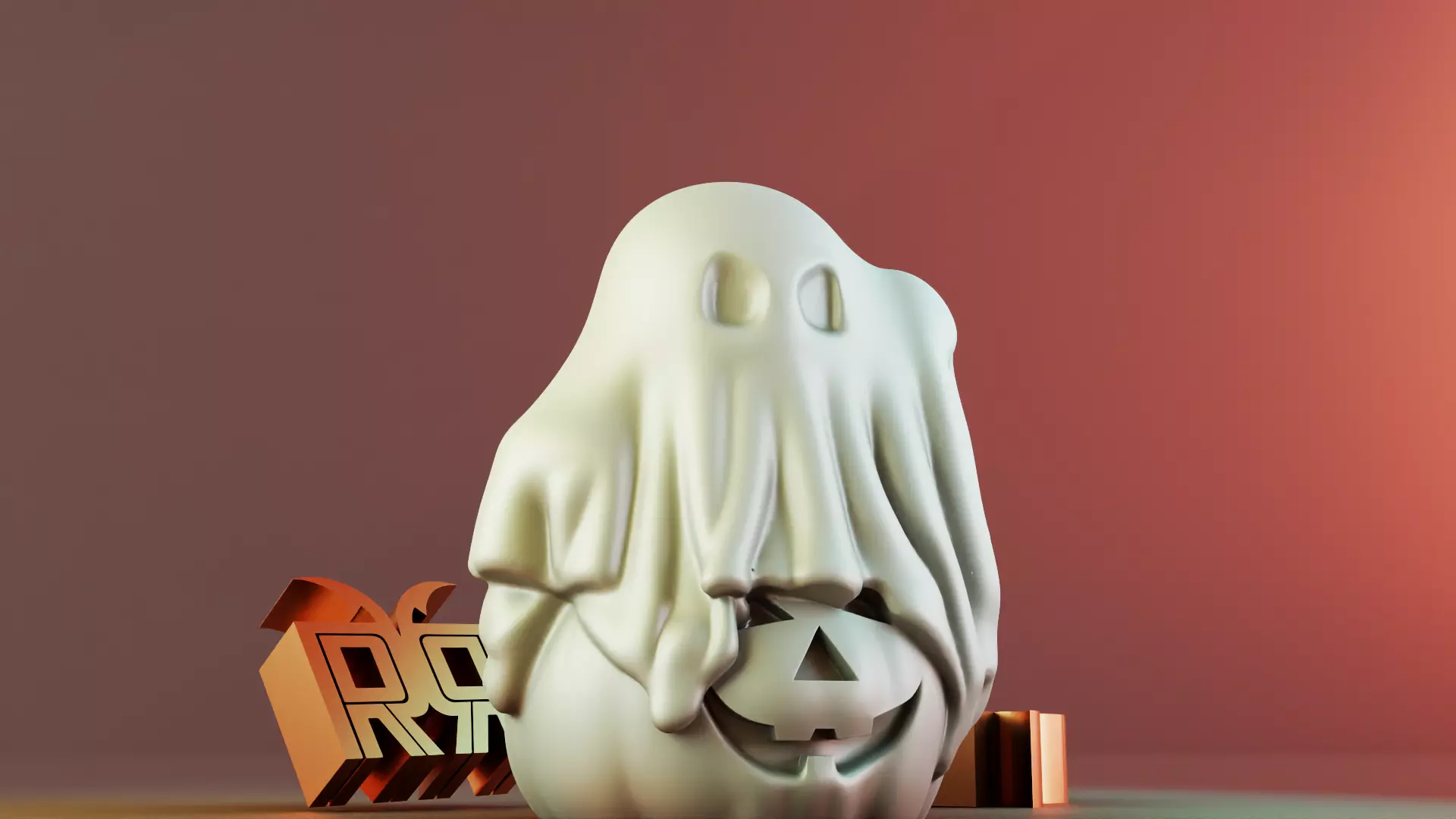 Halloween Ghost candle 3D print model_5
