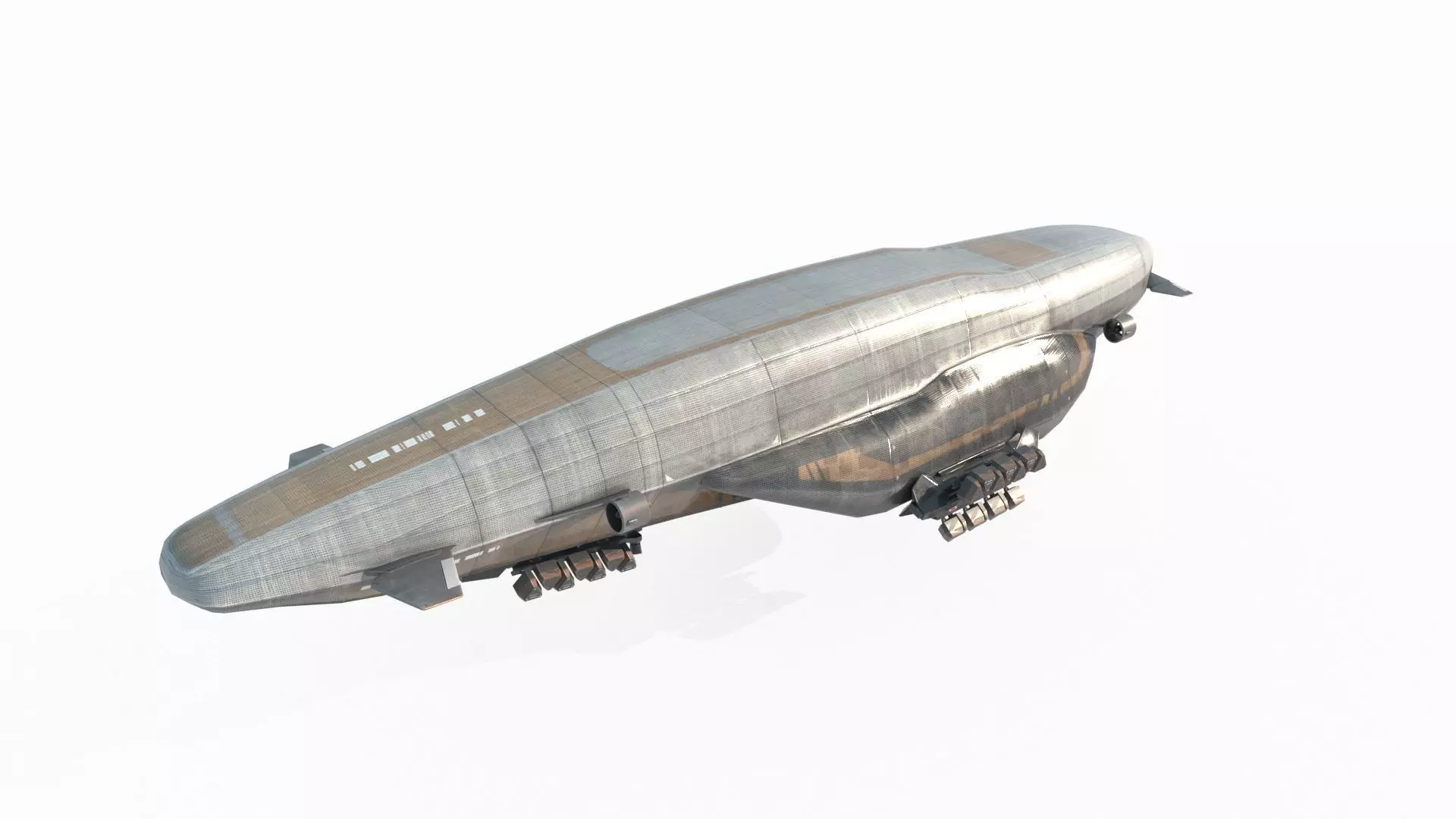 Future sci-fi style airship 3D model_4