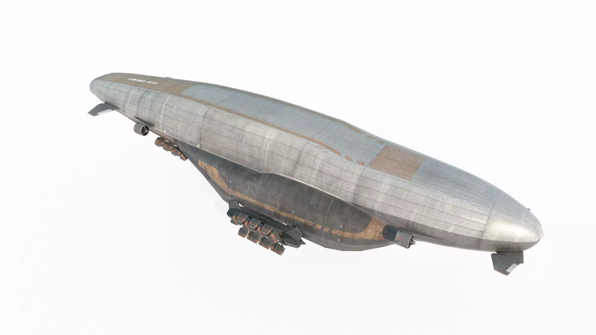 Future sci-fi style airship 3D model_3