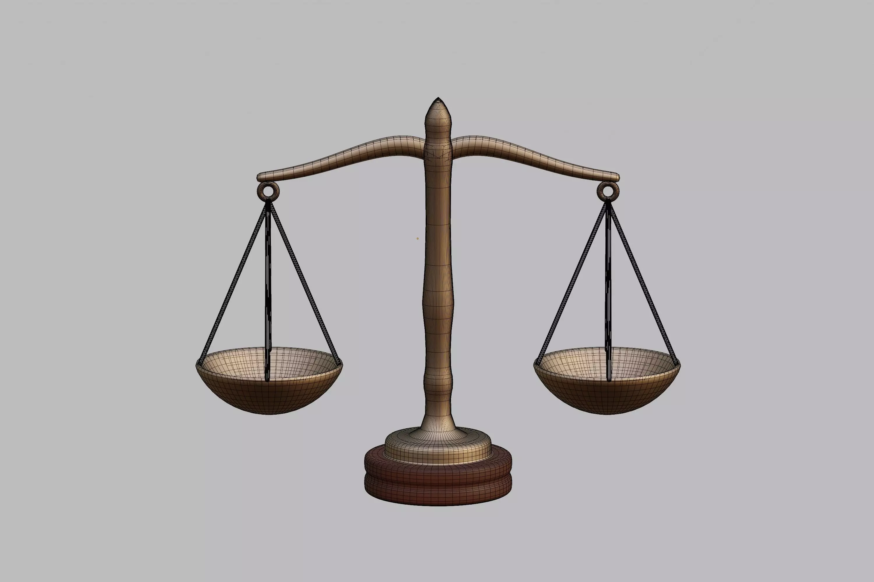 Scales of Justice Low-poly 3D model_7
