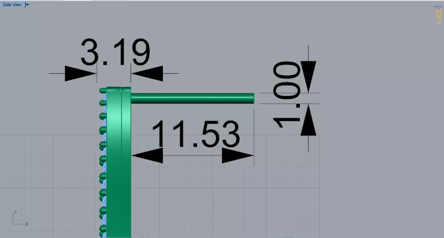 White Gold Diamond and Emerald stl 3dm Earrings je0126 3D print model_14