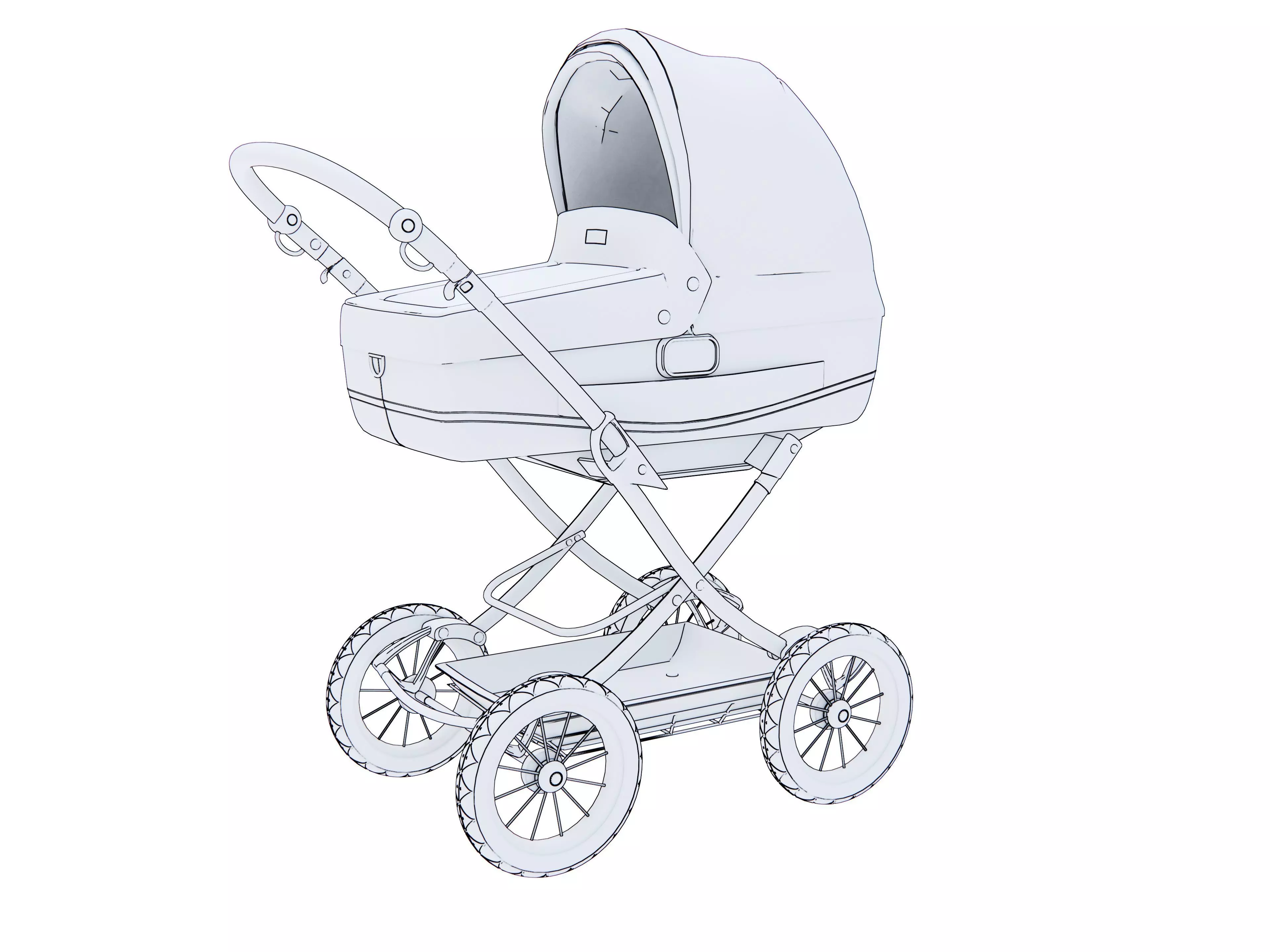 Baby stroller 4 3D model_19