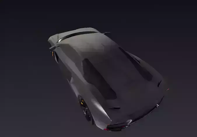 Matte Black Futuristic Concept Car 3D model 2