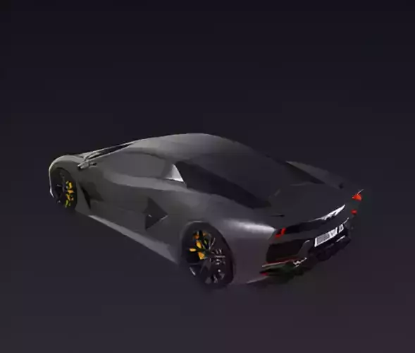 Matte Black Futuristic Concept Car 3D model 7