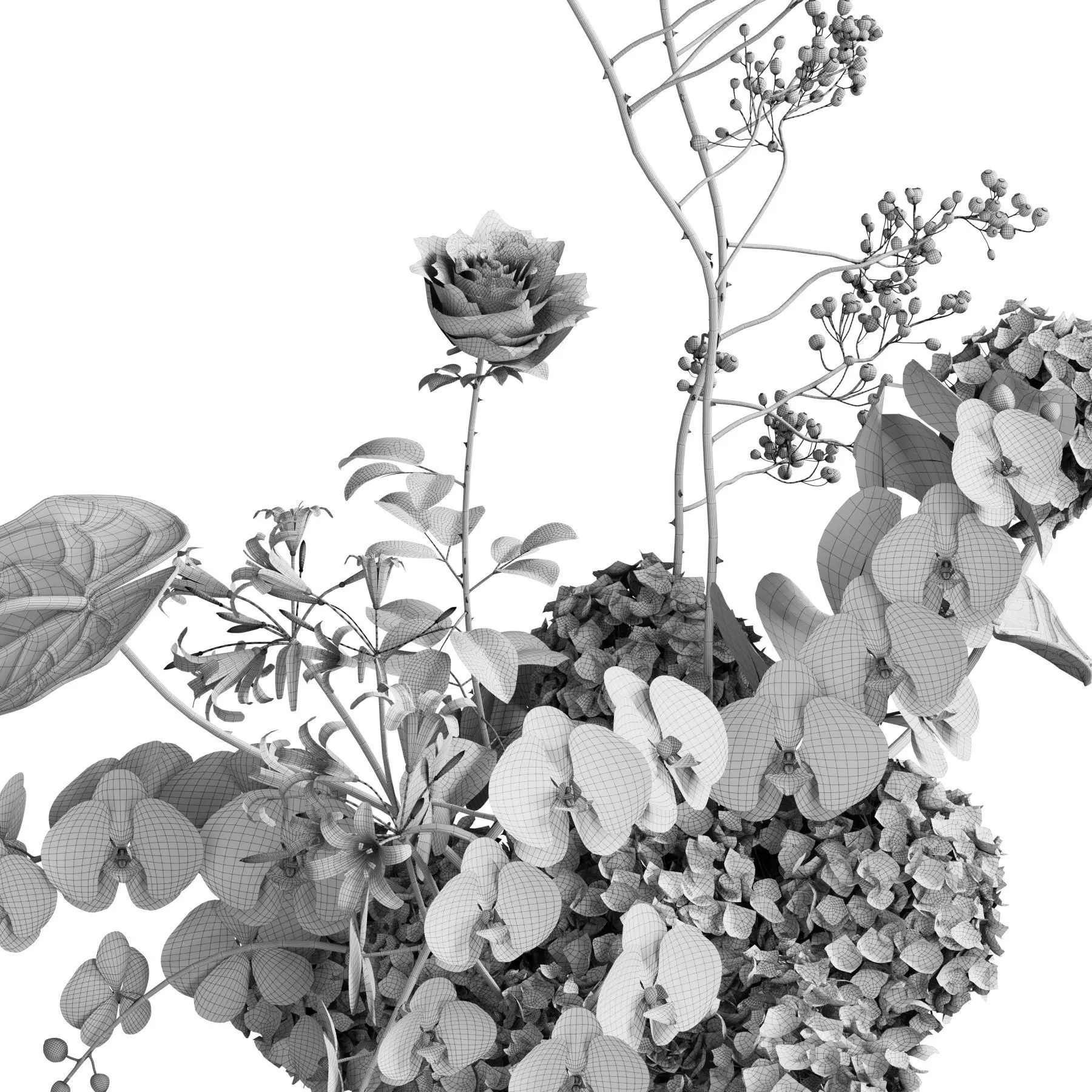 Flower In Vase 91 3D model_5