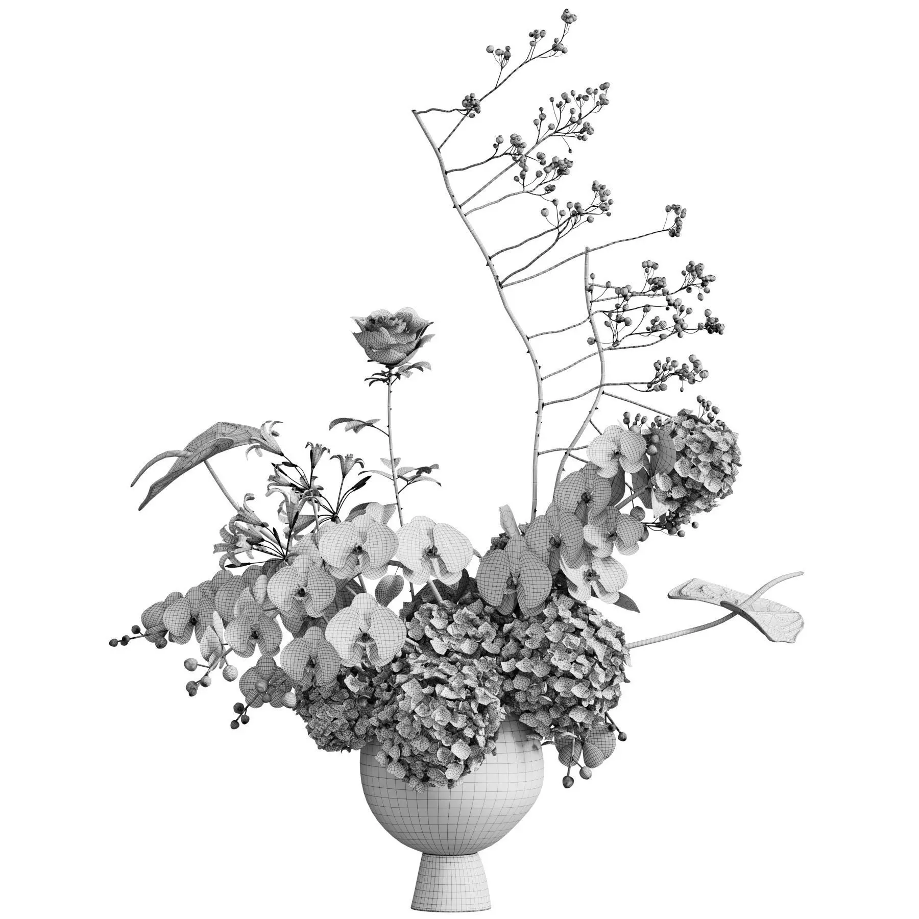 Flower In Vase 91 3D model_6