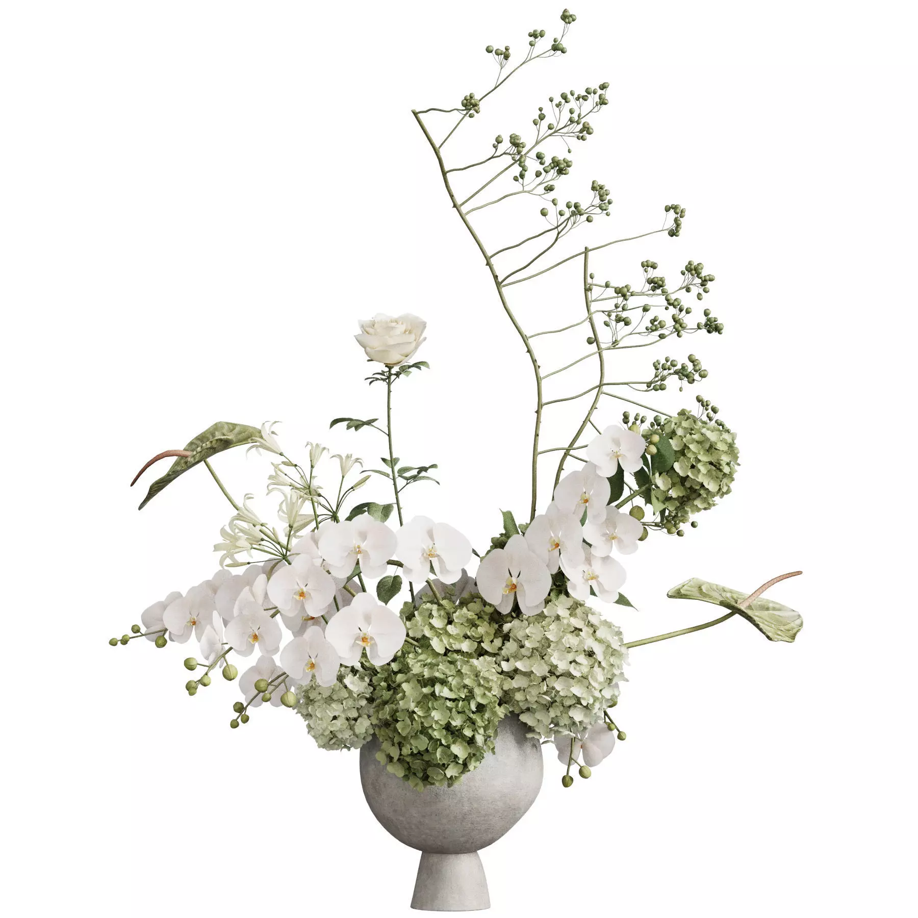 Flower In Vase 91 3D model_0