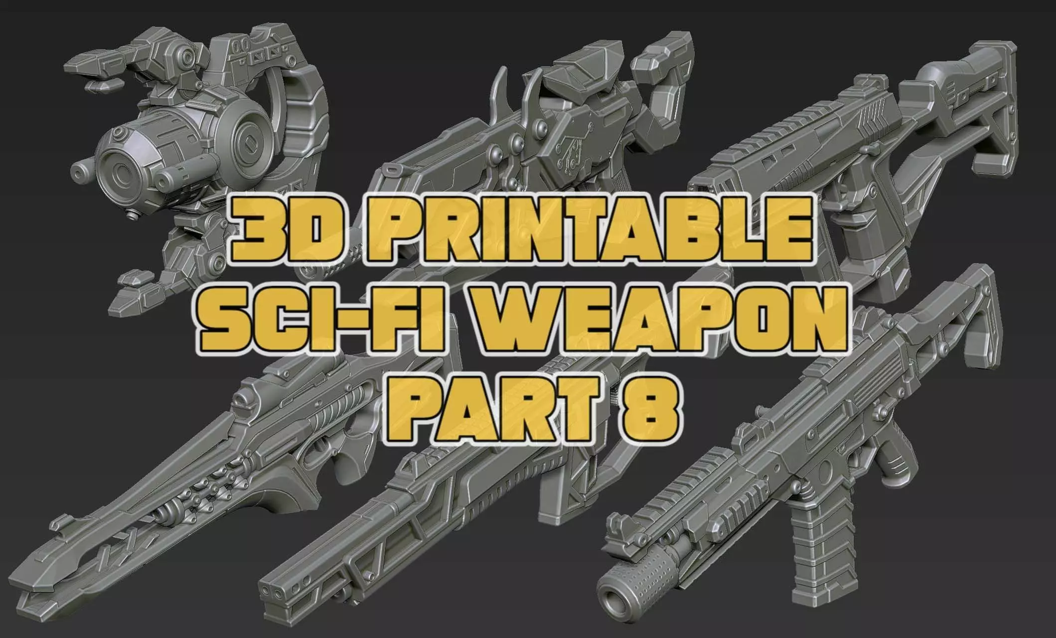 3D Printable Sci-Fi Weapon Part 8 3D model_0