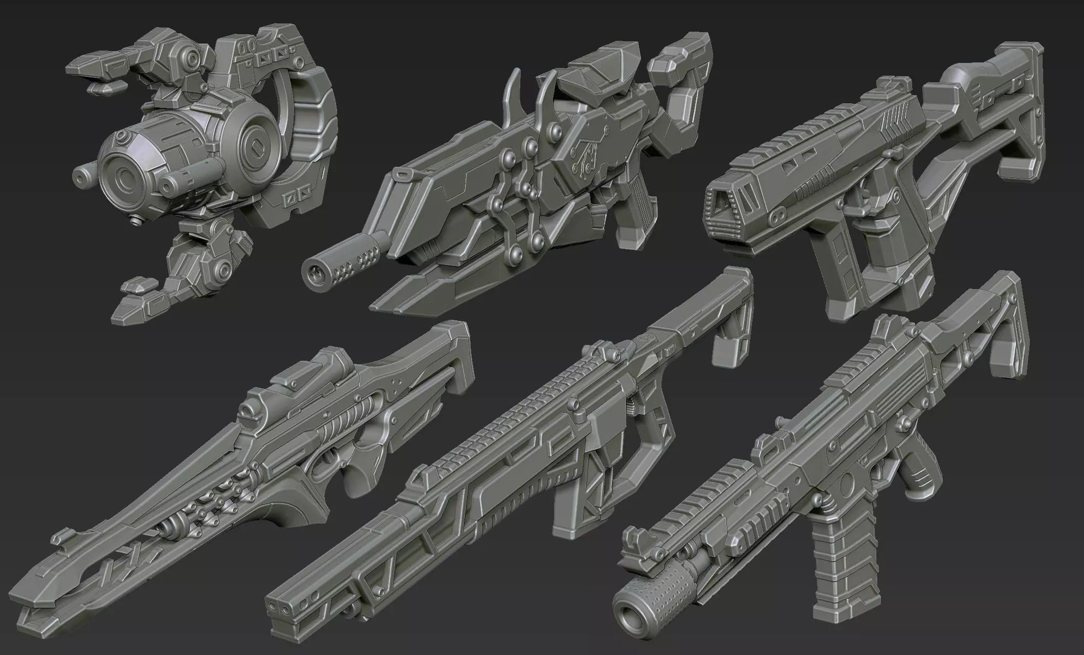 3D Printable Sci-Fi Weapon Part 8 3D model_1