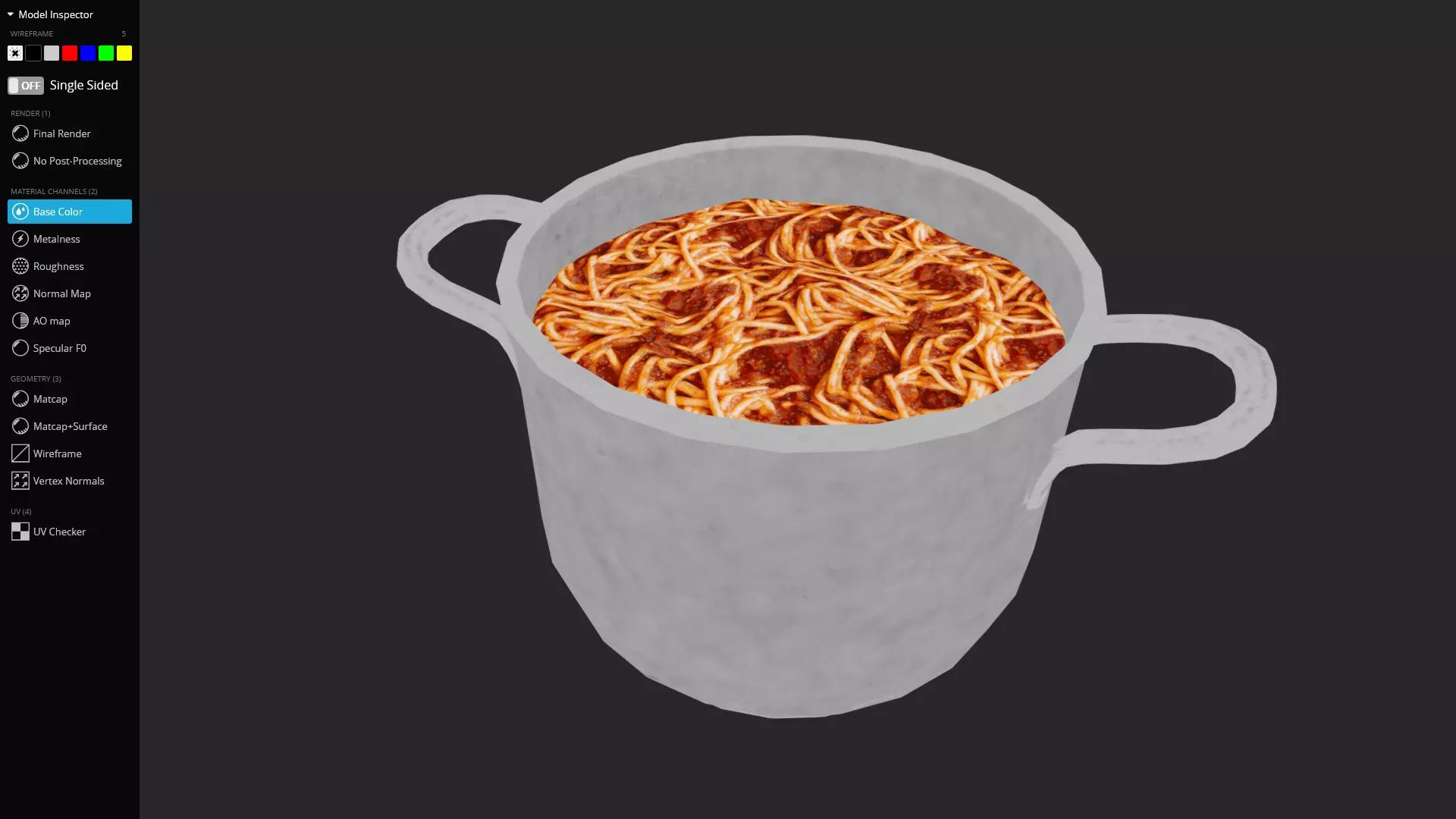 Spaghetti Pot 3D Model Game-Ready Low-poly 3D model_5
