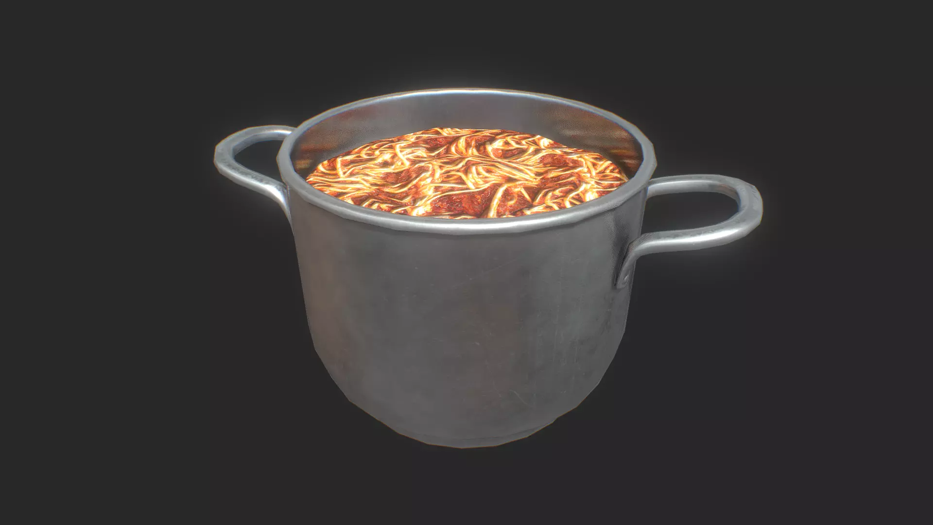 Spaghetti Pot 3D Model Game-Ready Low-poly 3D model_0