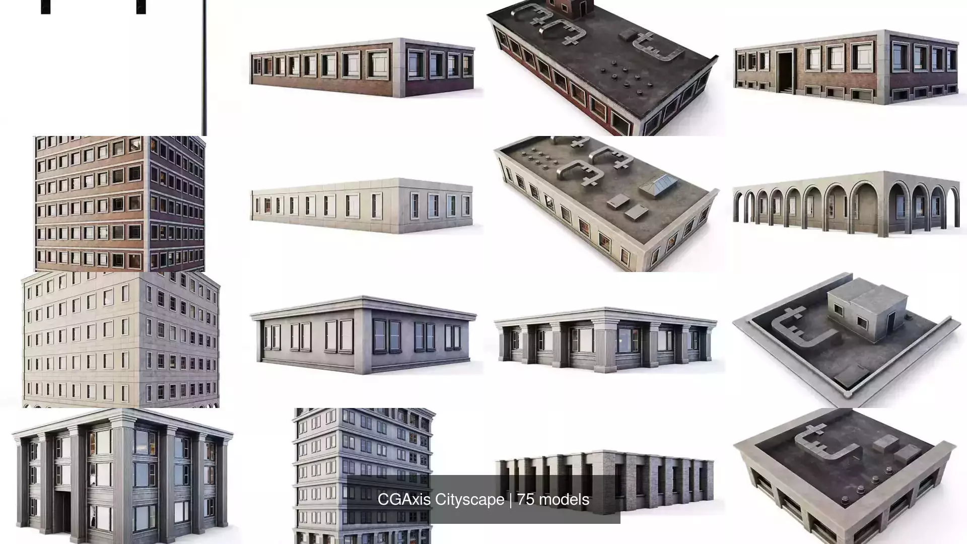 CGAxis Cityscape 3D Model Collection_1