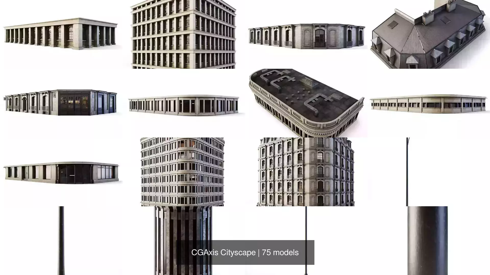 CGAxis Cityscape 3D Model Collection_5