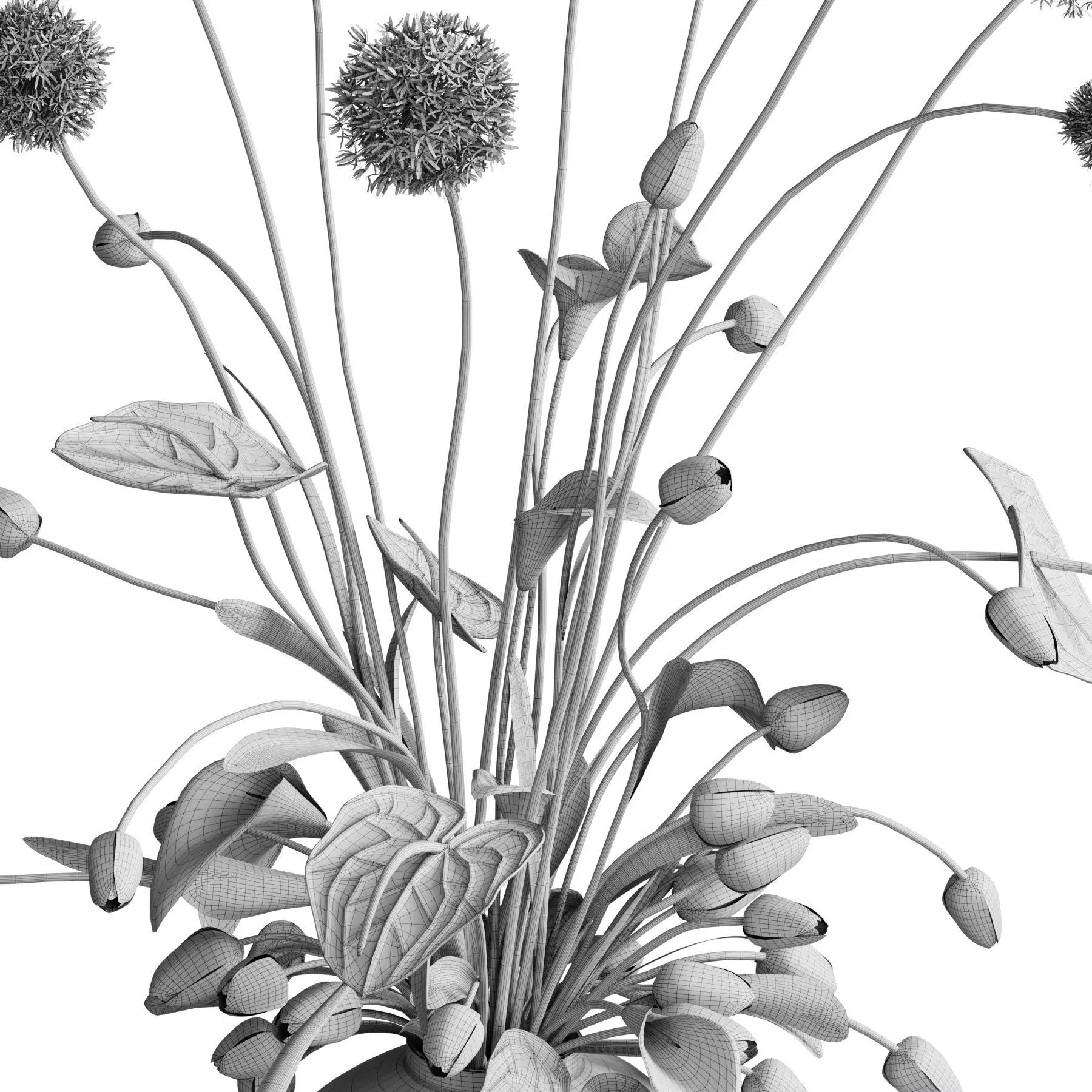 Flower In Vase 92 3D model_5