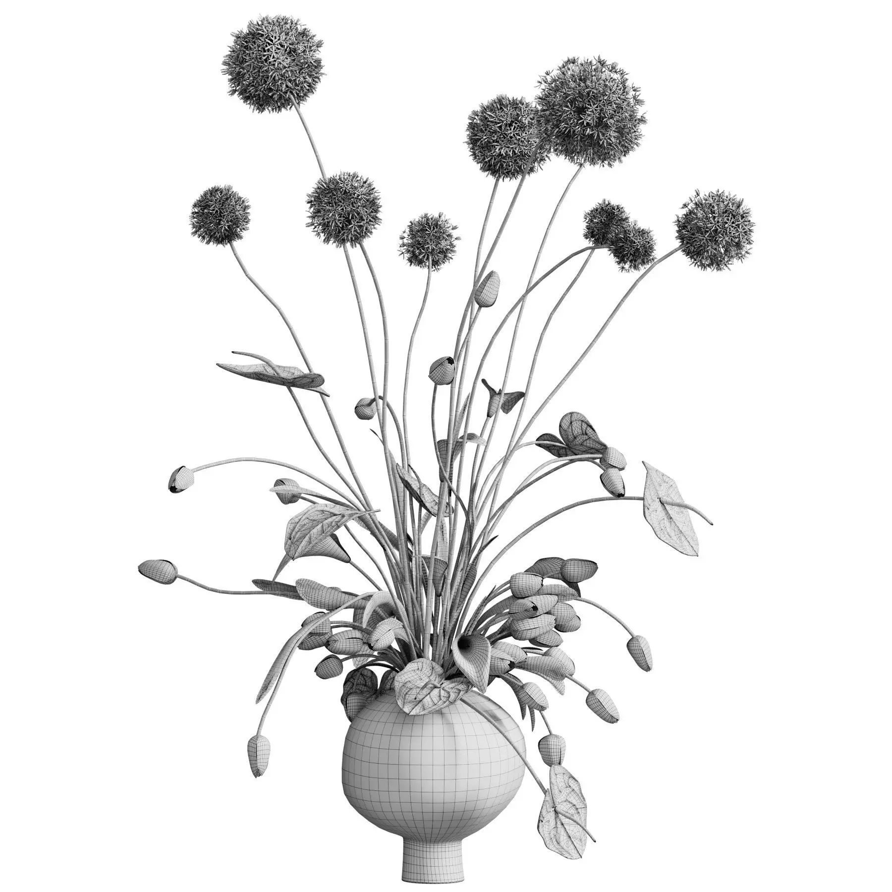 Flower In Vase 92 3D model_6