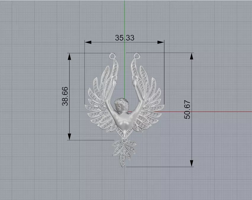 Pendant Angel 3D print model_4