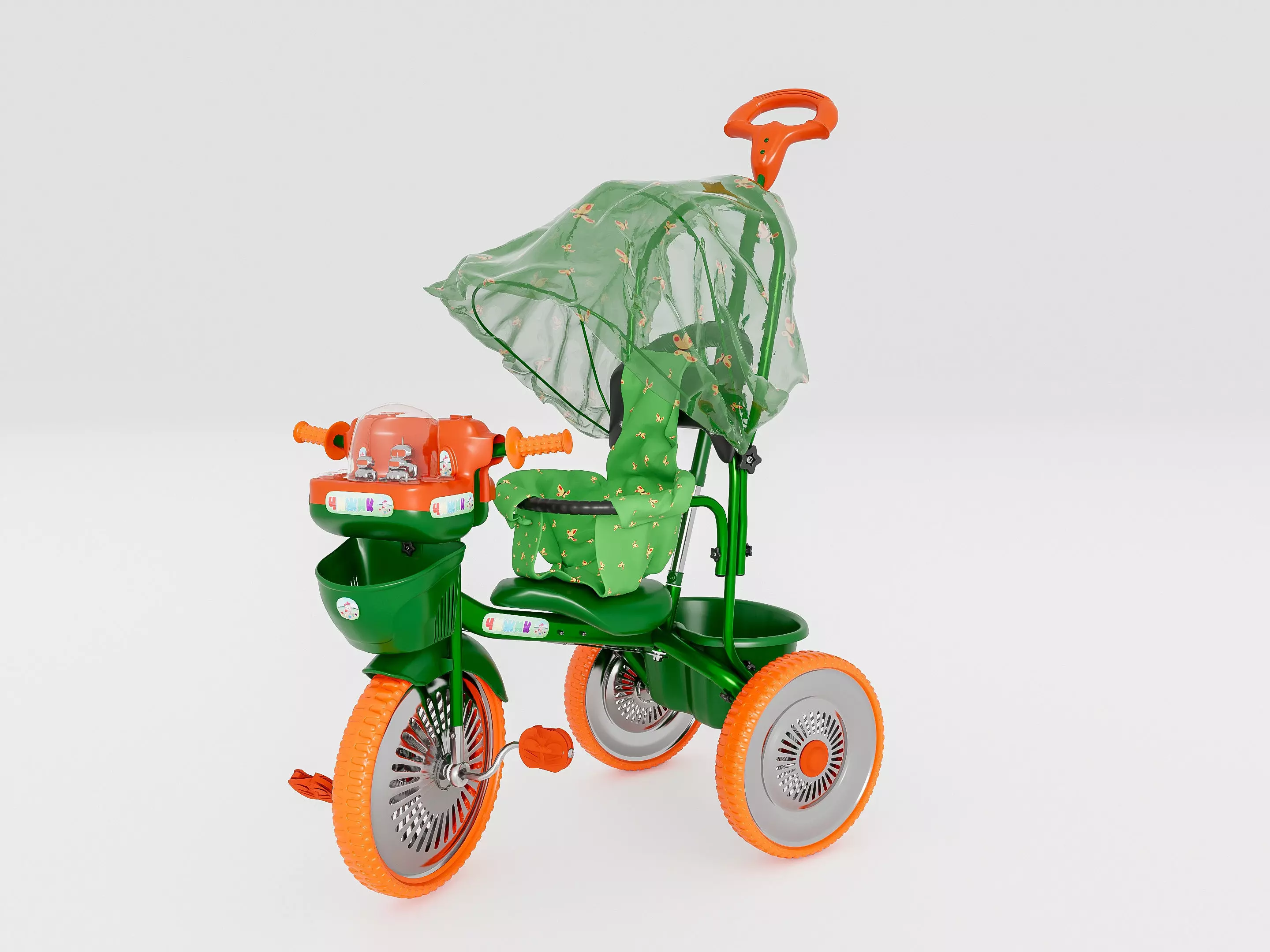 Modern baby stroller 3D model_4