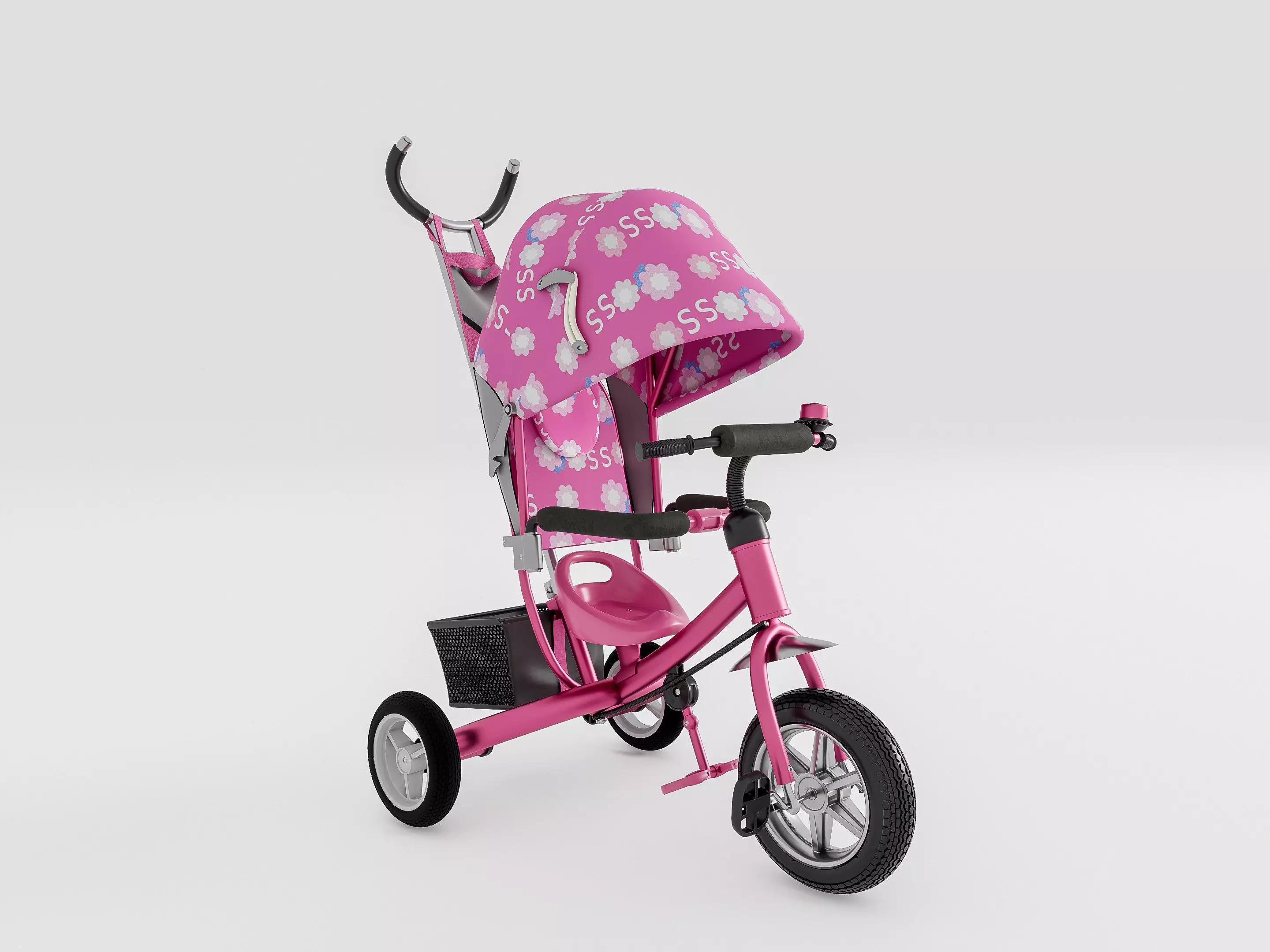 Modern baby stroller 3D model_18