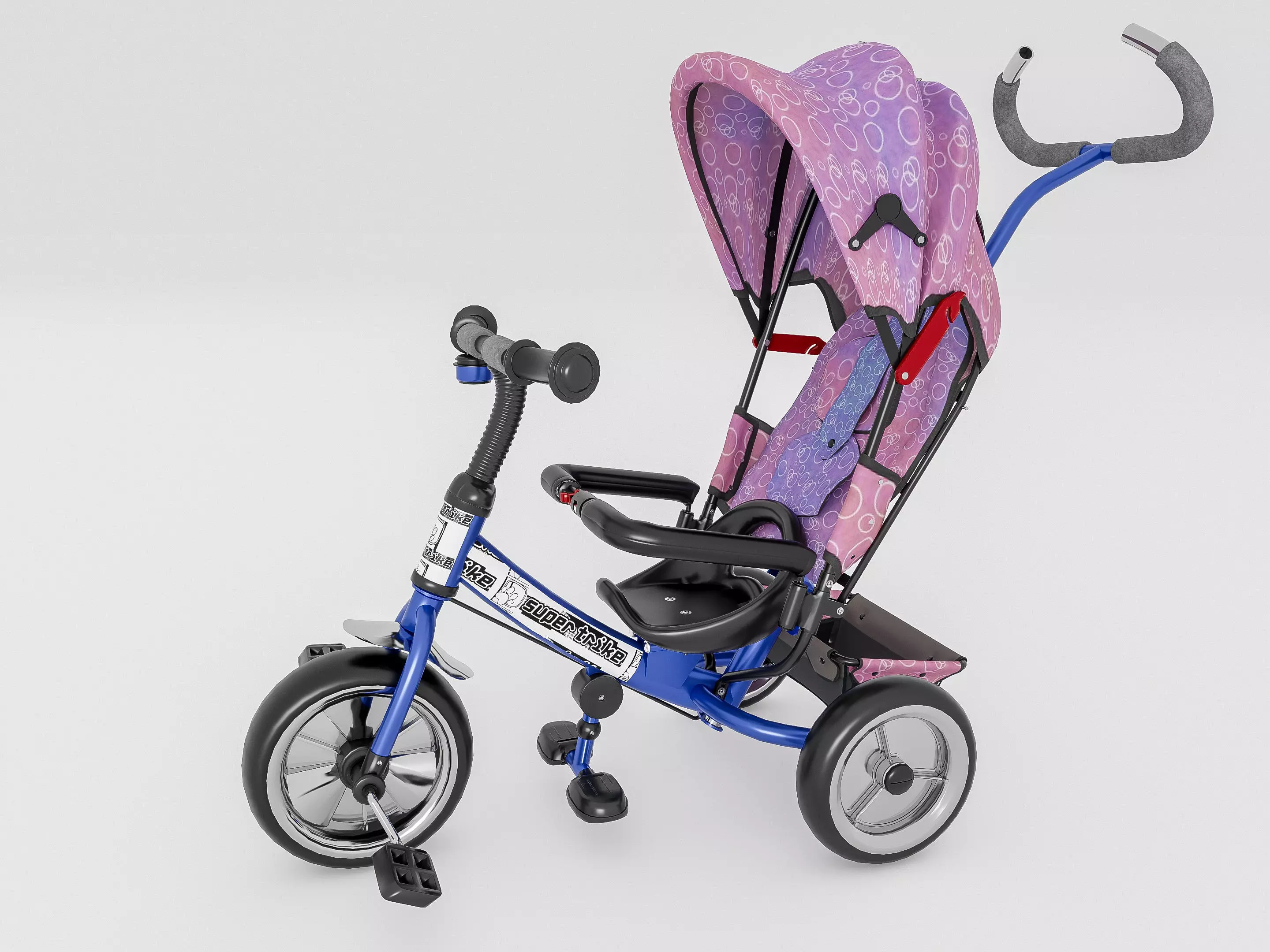 Modern baby stroller 3D model_11