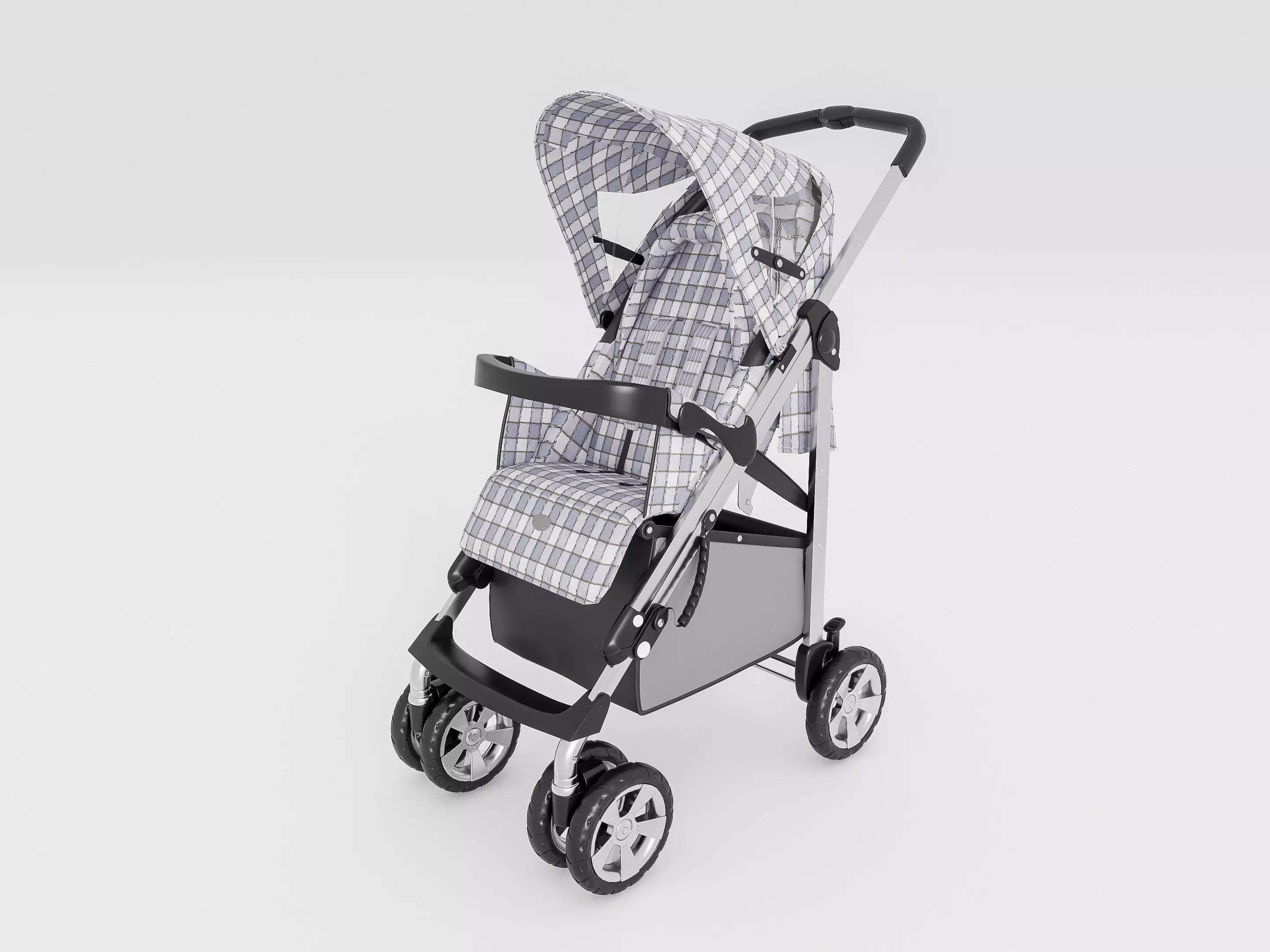 Modern baby stroller 3D model_8