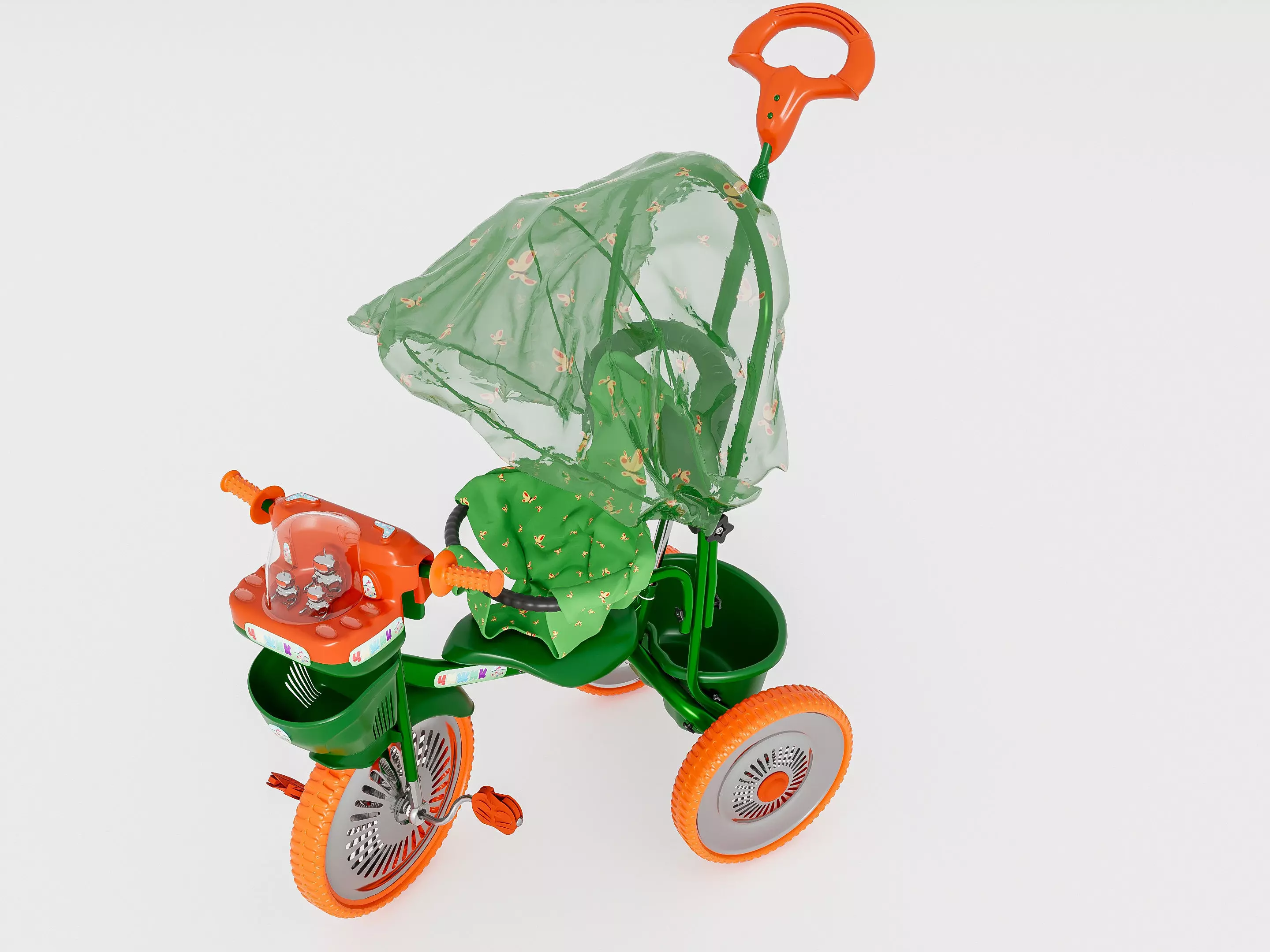 Modern baby stroller 3D model_5