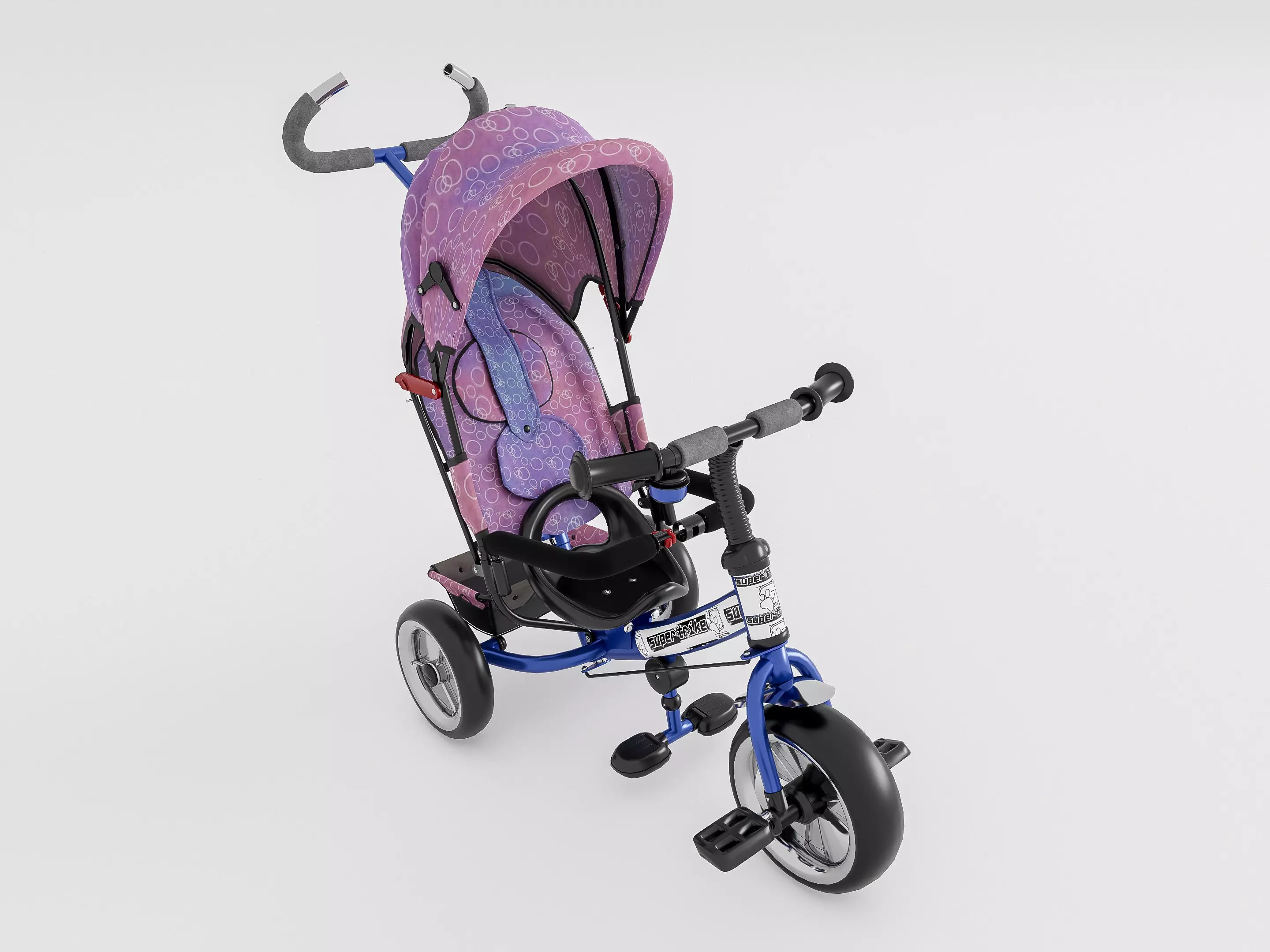 Modern baby stroller 3D model_12