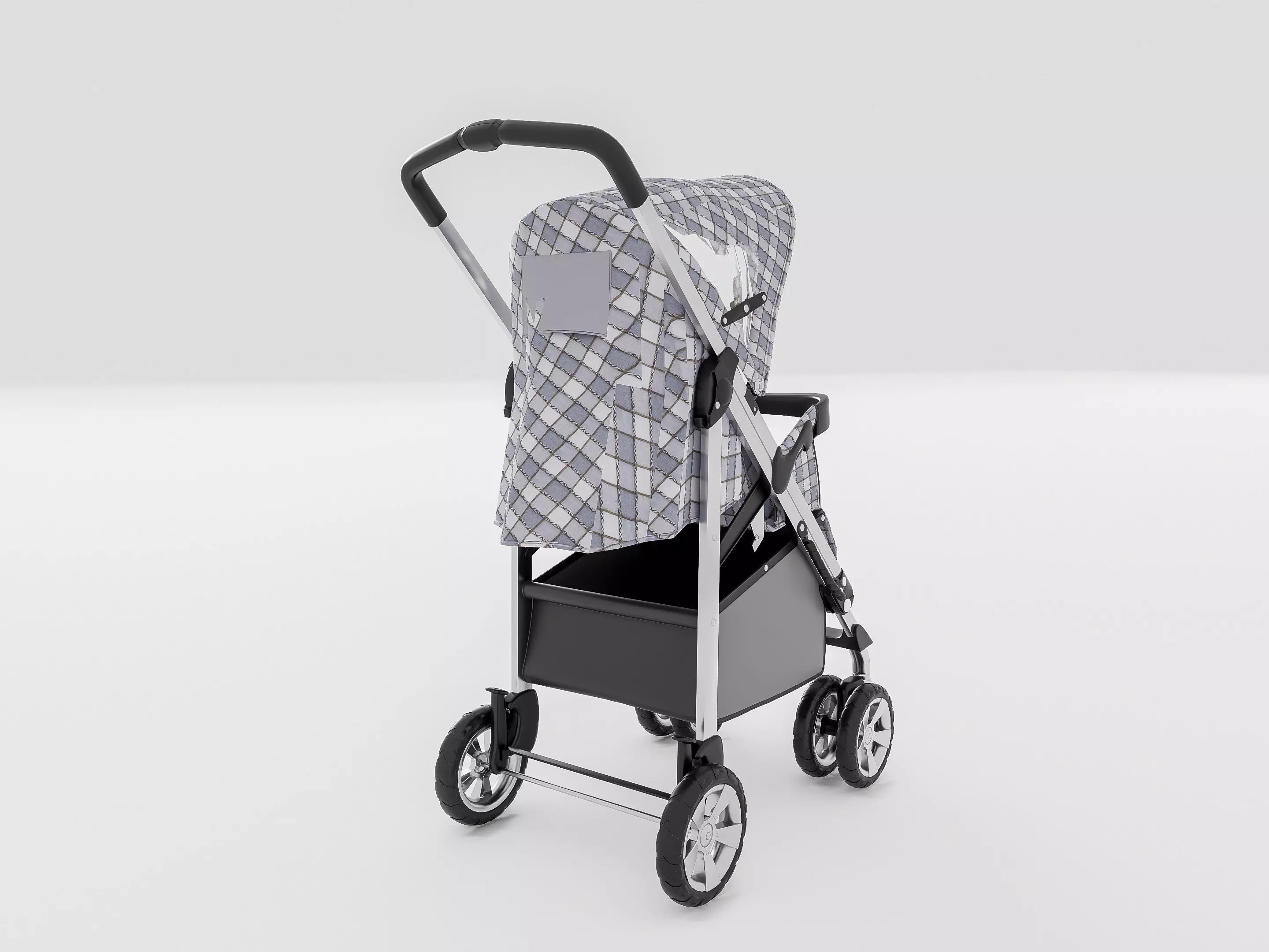 Modern baby stroller 3D model_7