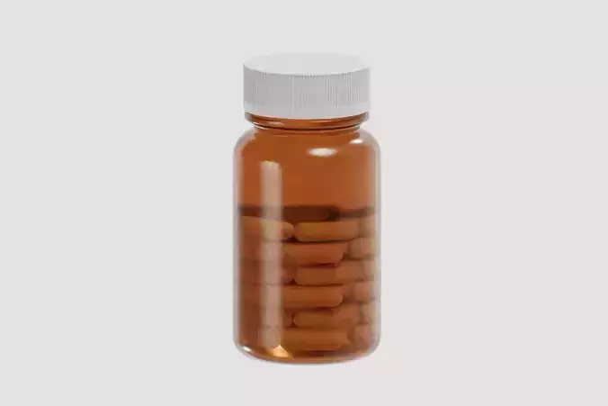 Pill Bottle 3d model Low-poly 3D model