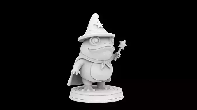 Bubble Wizard Frog 3d Print Model