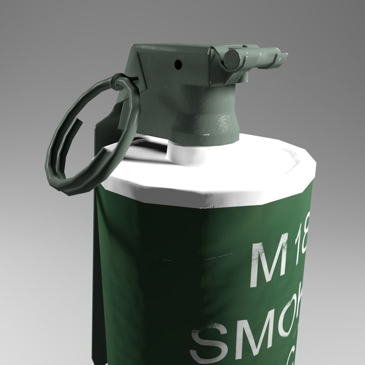 M18 Smoke Grenade Low-poly 3D model_4