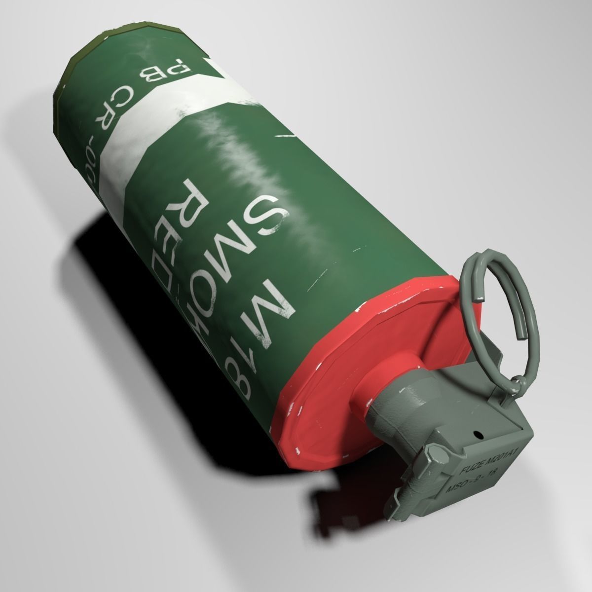 M18 Smoke Grenade Low-poly 3D model_6