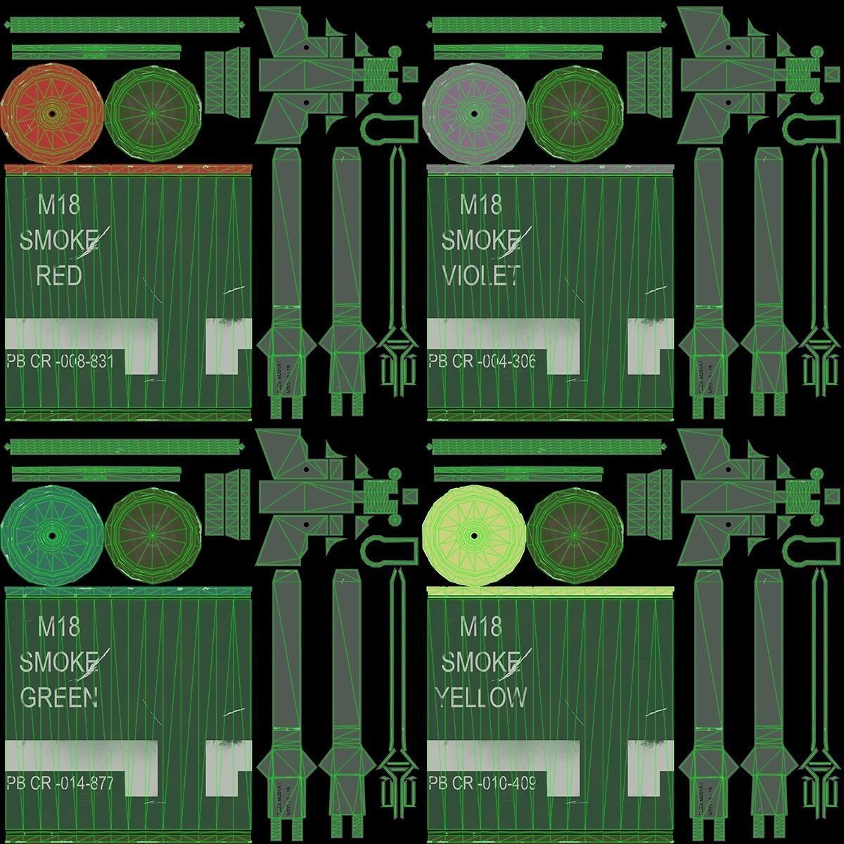 M18 Smoke Grenade Low-poly 3D model_22