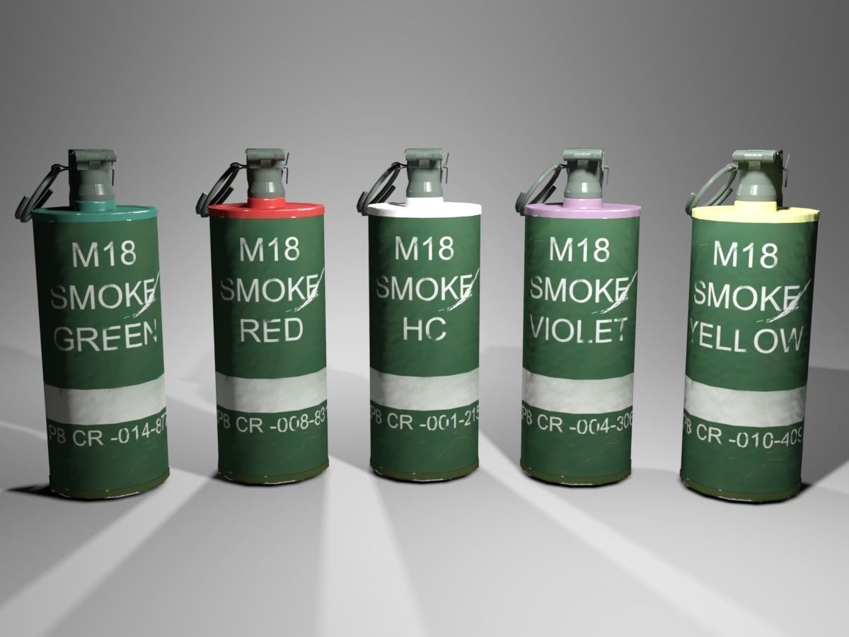 M18 Smoke Grenade Low-poly 3D model_2