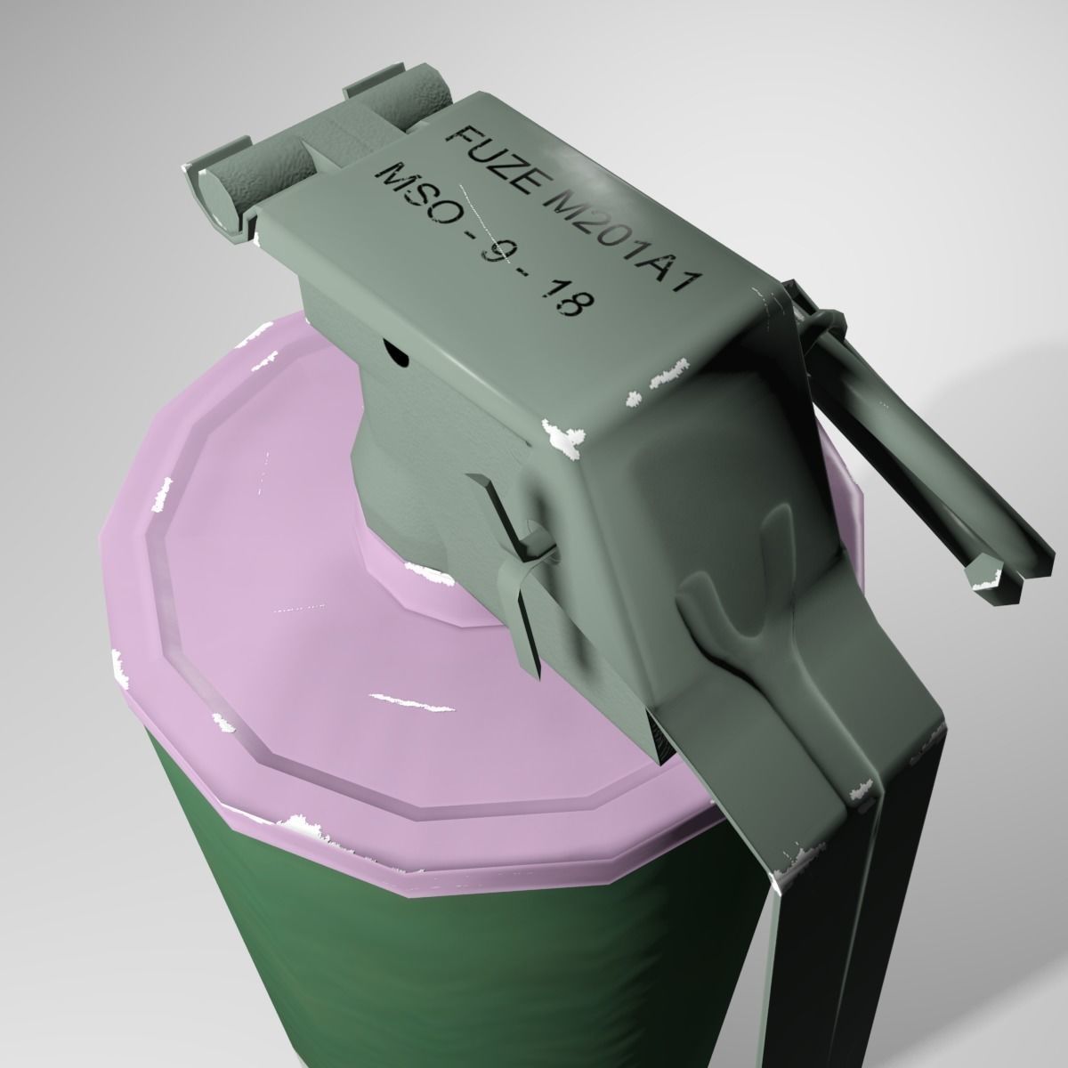 M18 Smoke Grenade Low-poly 3D model_3