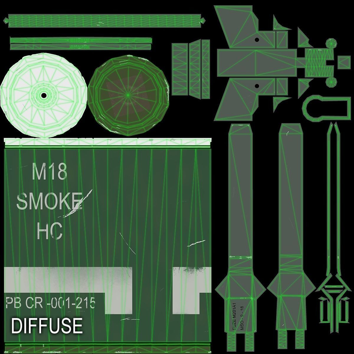 M18 Smoke Grenade Low-poly 3D model_18