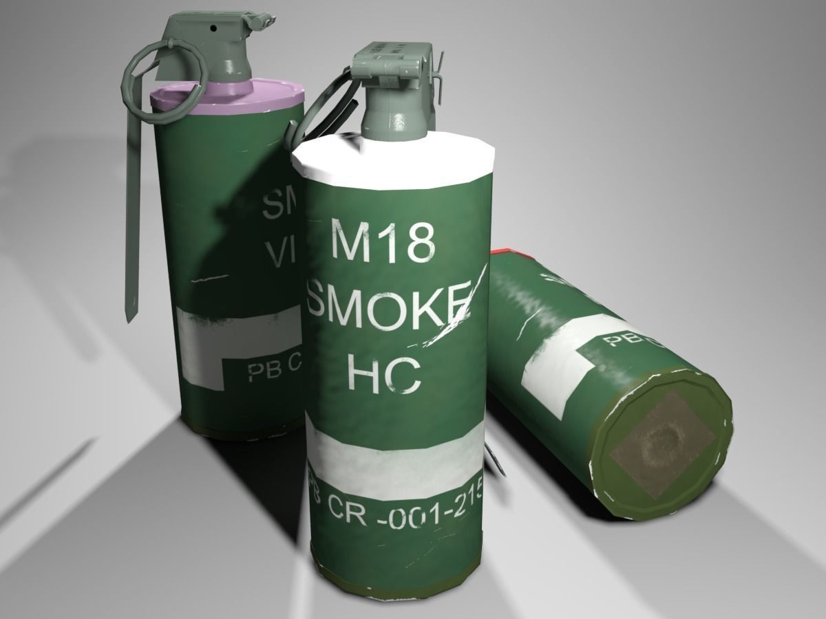 M18 Smoke Grenade Low-poly 3D model_0