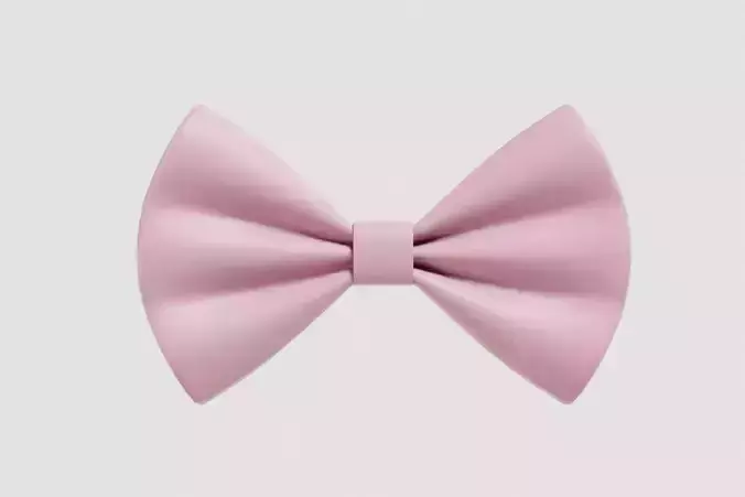 Pink bow 3d model Low-poly 3D model