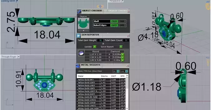 Gold Evil Eye Pendant with Diamonds Blue Sapphires Model jp0125